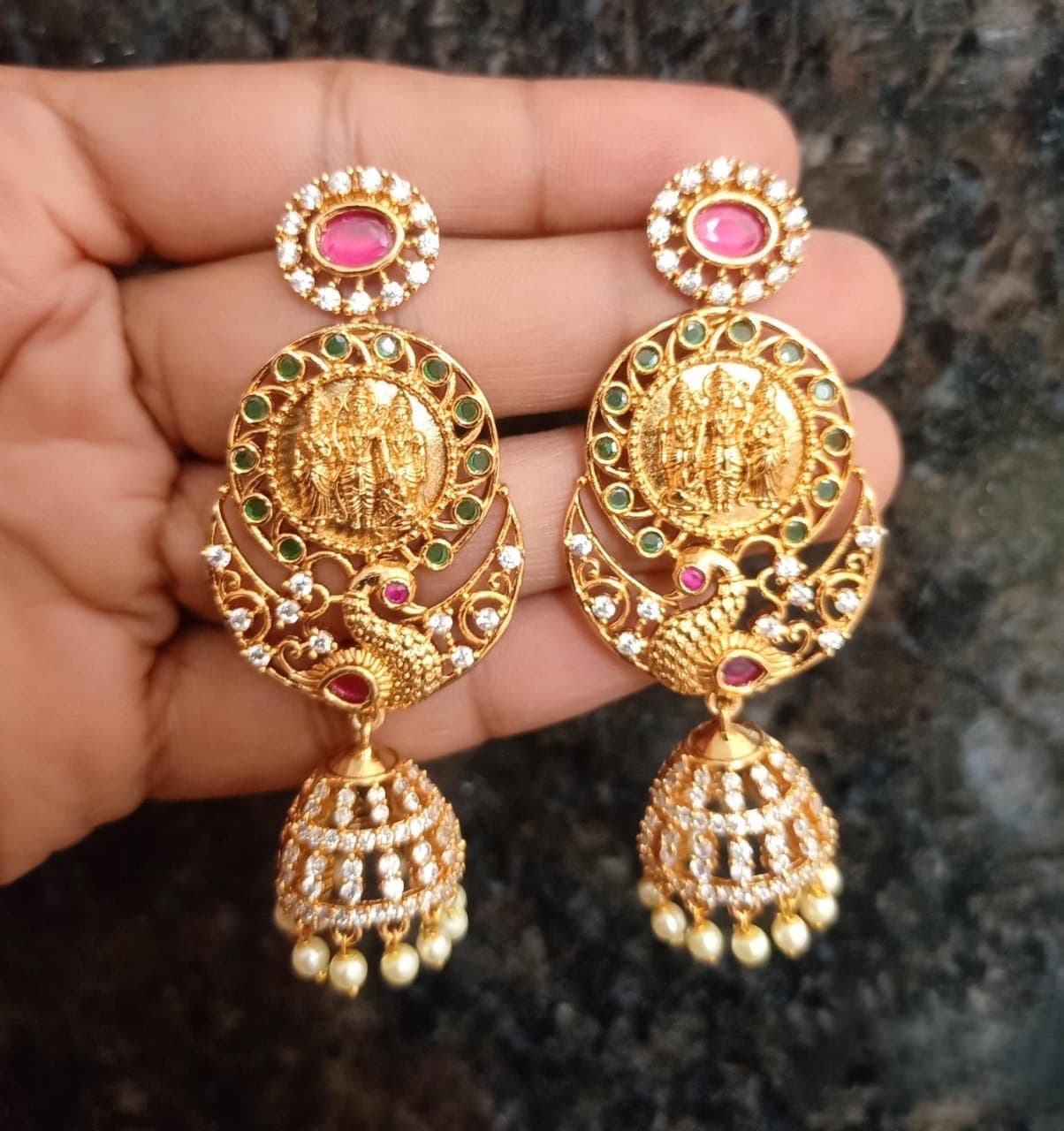 Matte gold finish earrings