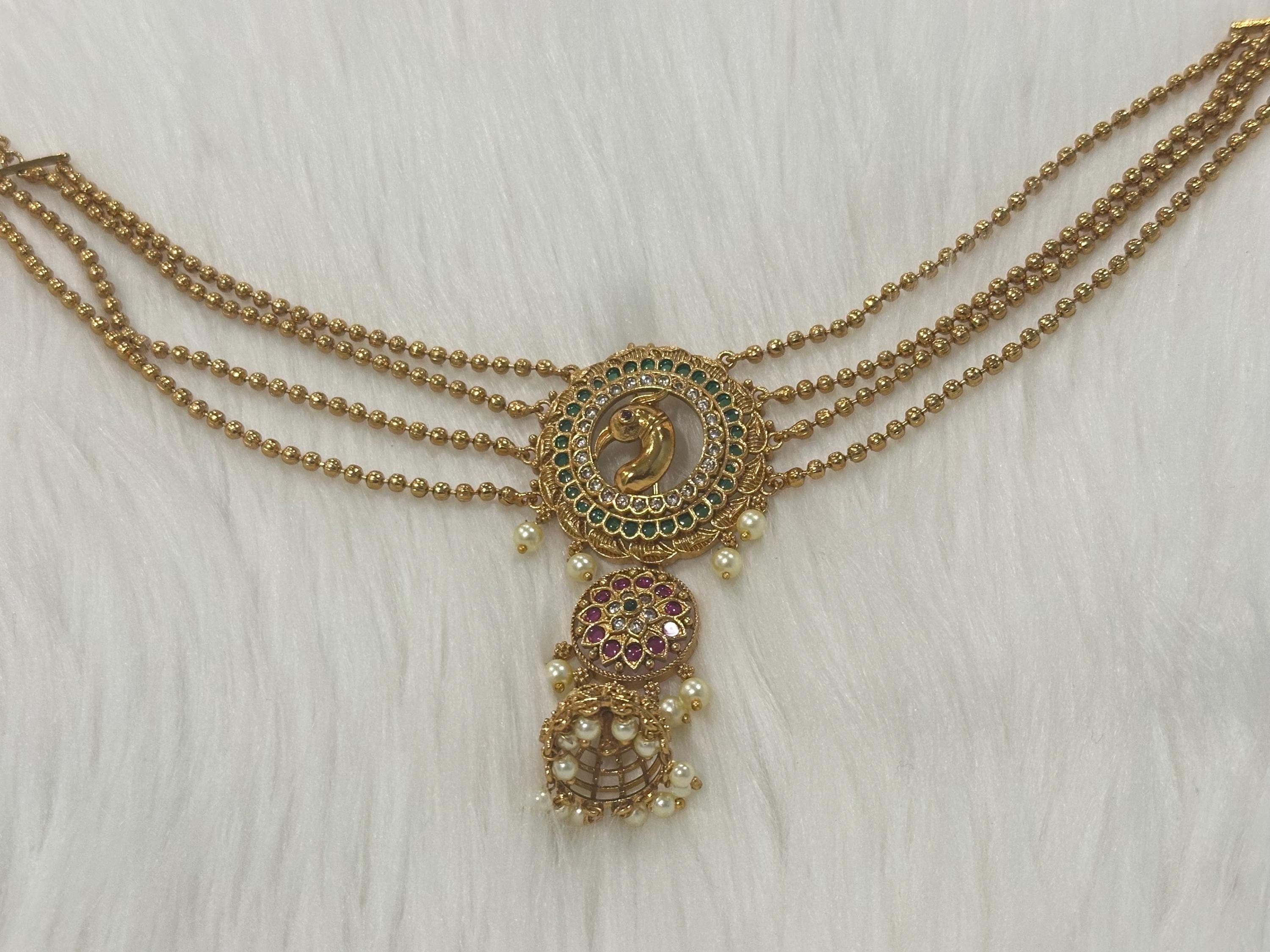 Three Layered Pearl Hair Brooch: Juda Pin, Bun Billa, Rakodi
