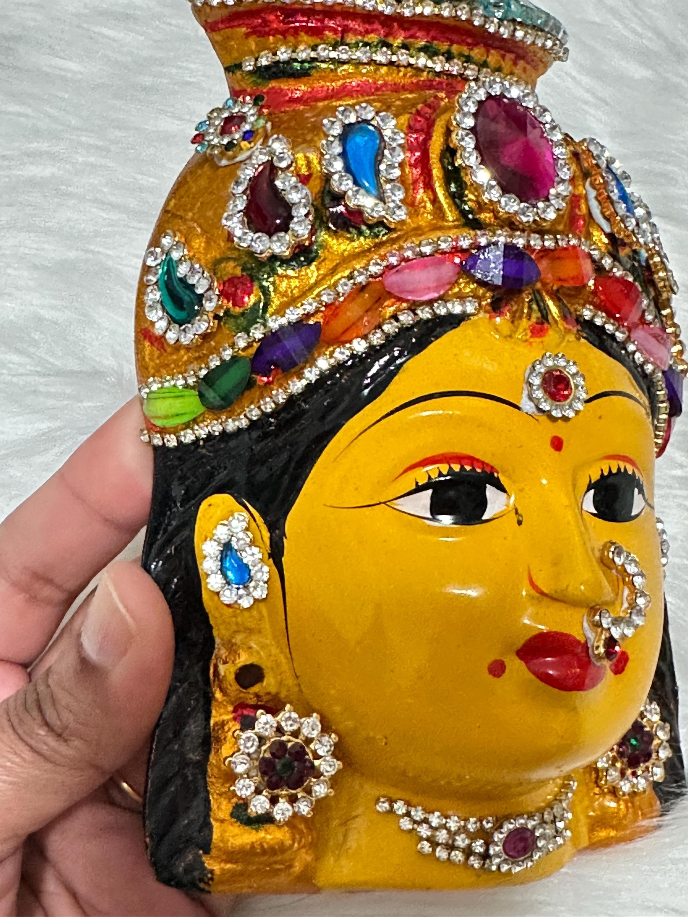 Lakshmi Face Idol 8” | Gowri Devi Face for Pooja | Indian Decor