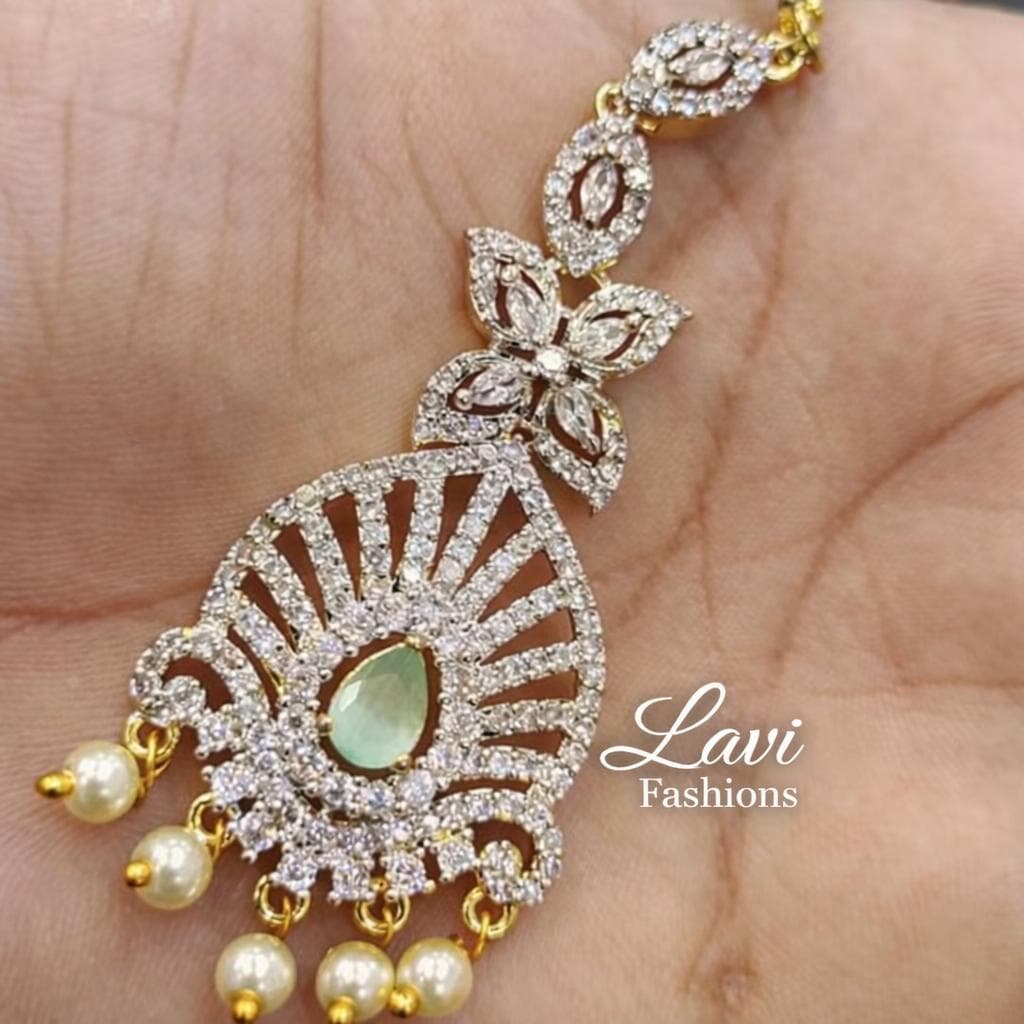 Diamond Finish maang tika/ papidi billa / Saree jewelry/ hair jewelry