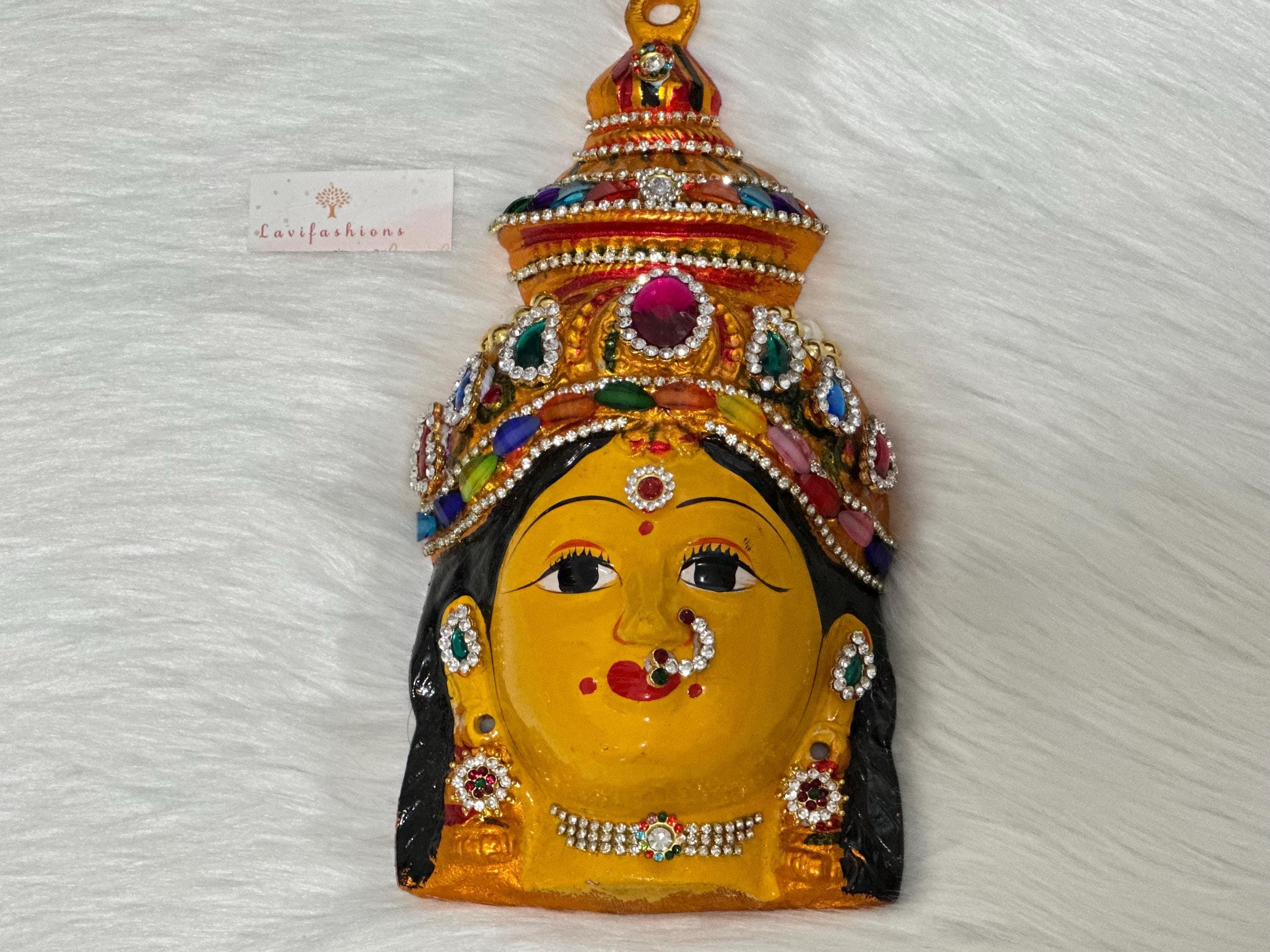 Indian Lakshmi Face Idol 8” | Gowri Devi Pooja Decor