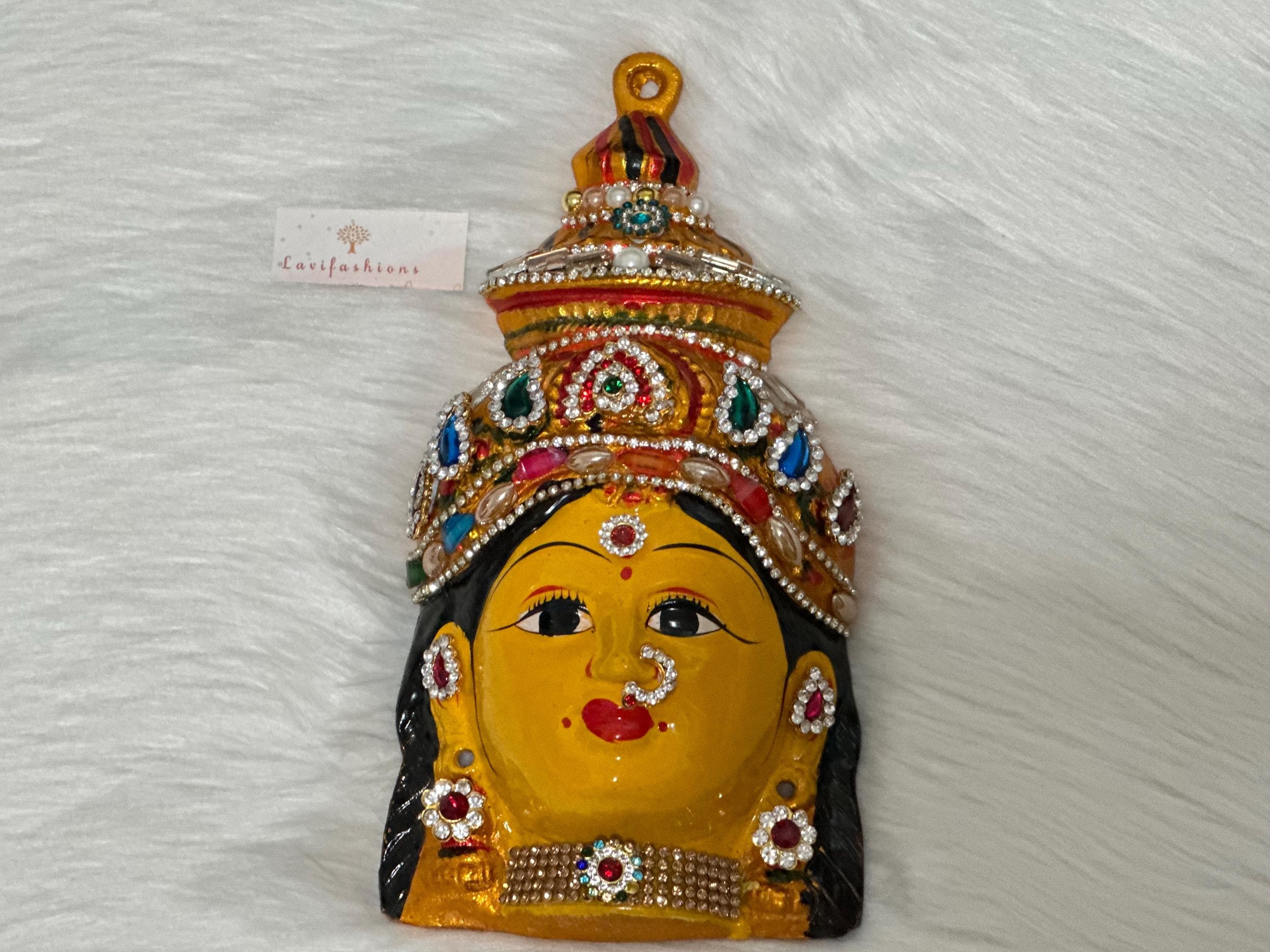 Indian Lakshmi Face Idol 8” | Gowri Devi Pooja Decor