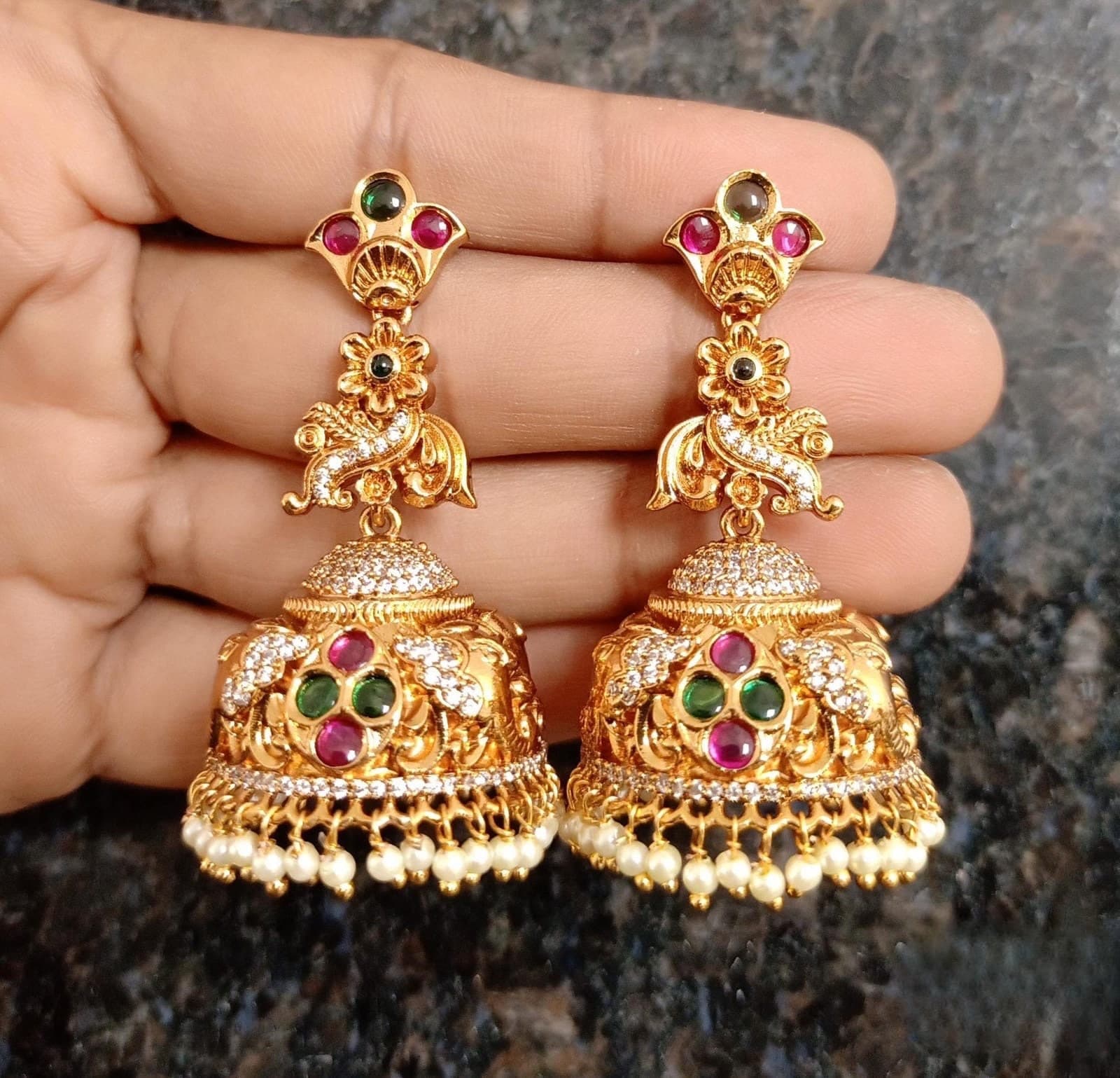 Matte gold finish earrings