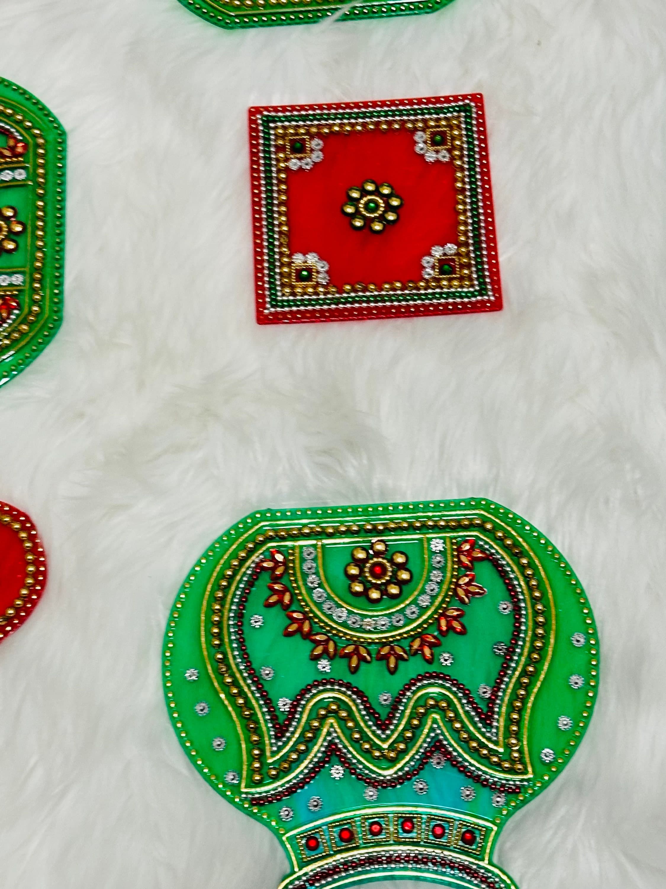 Ethnic Acrylic Rangoli Set for Festive Decor, Thamboolam, Return Gifts