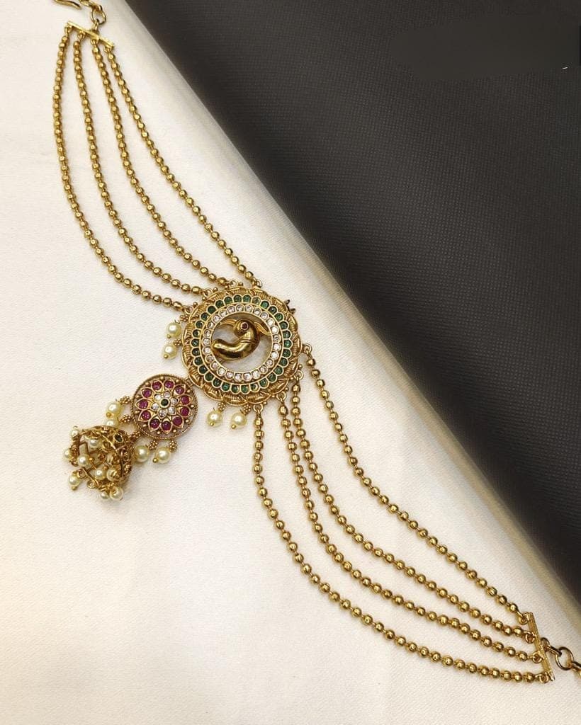 Three Layered Pearl Hair Brooch: Juda Pin, Bun Billa, Rakodi