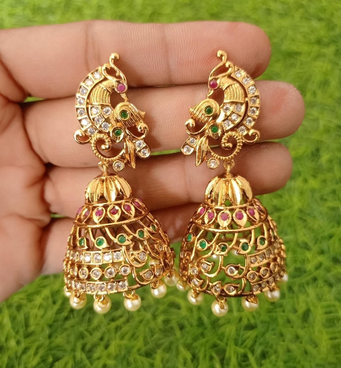 Matte gold finish earrings