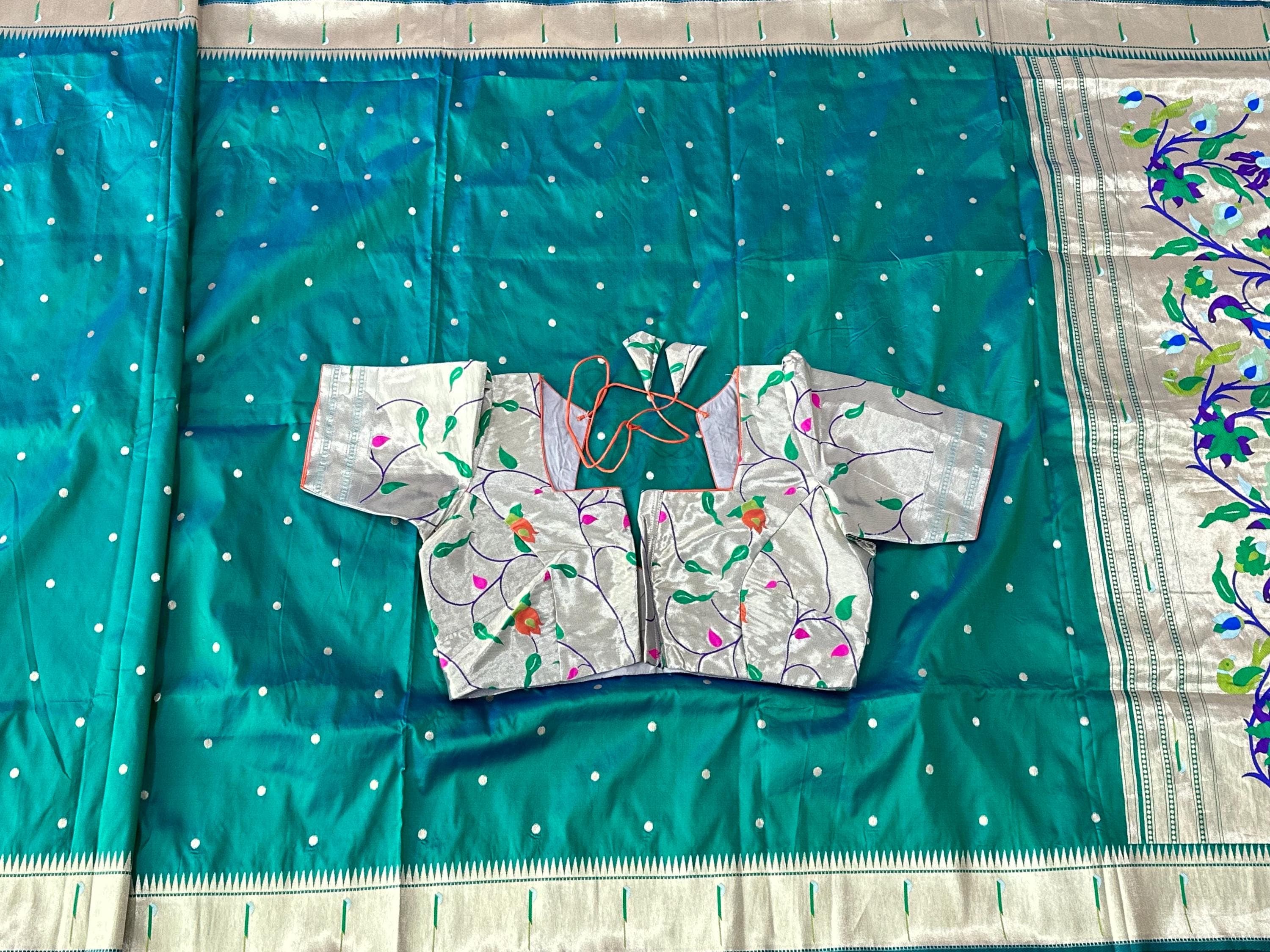 Zari Weaving Paithani Saree | Muniya Border, Brocade Blouse
