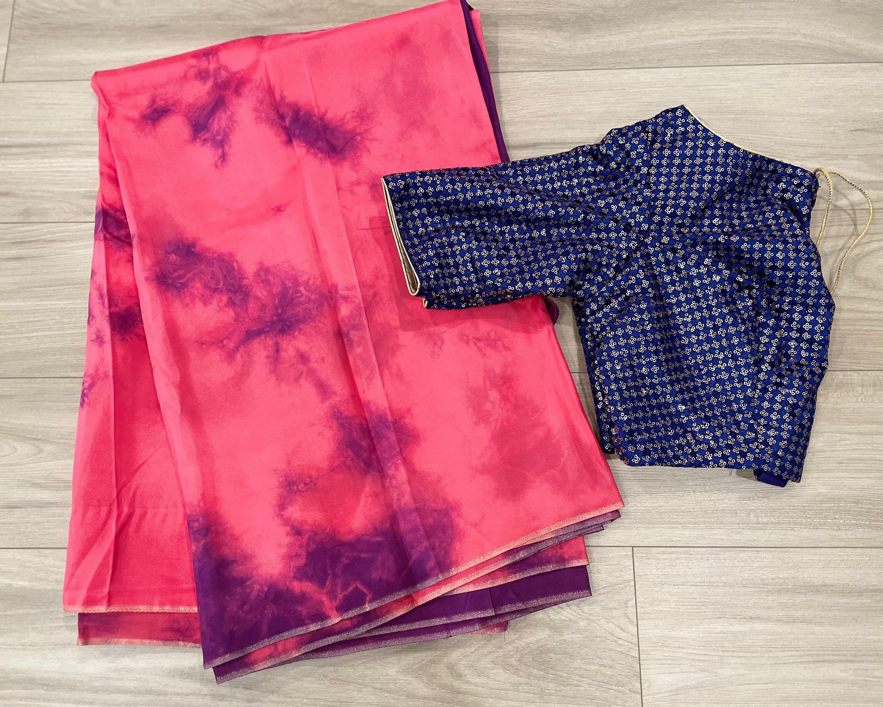 Uppada Crepe Shibori Saree With Stitched Sequin Blouse