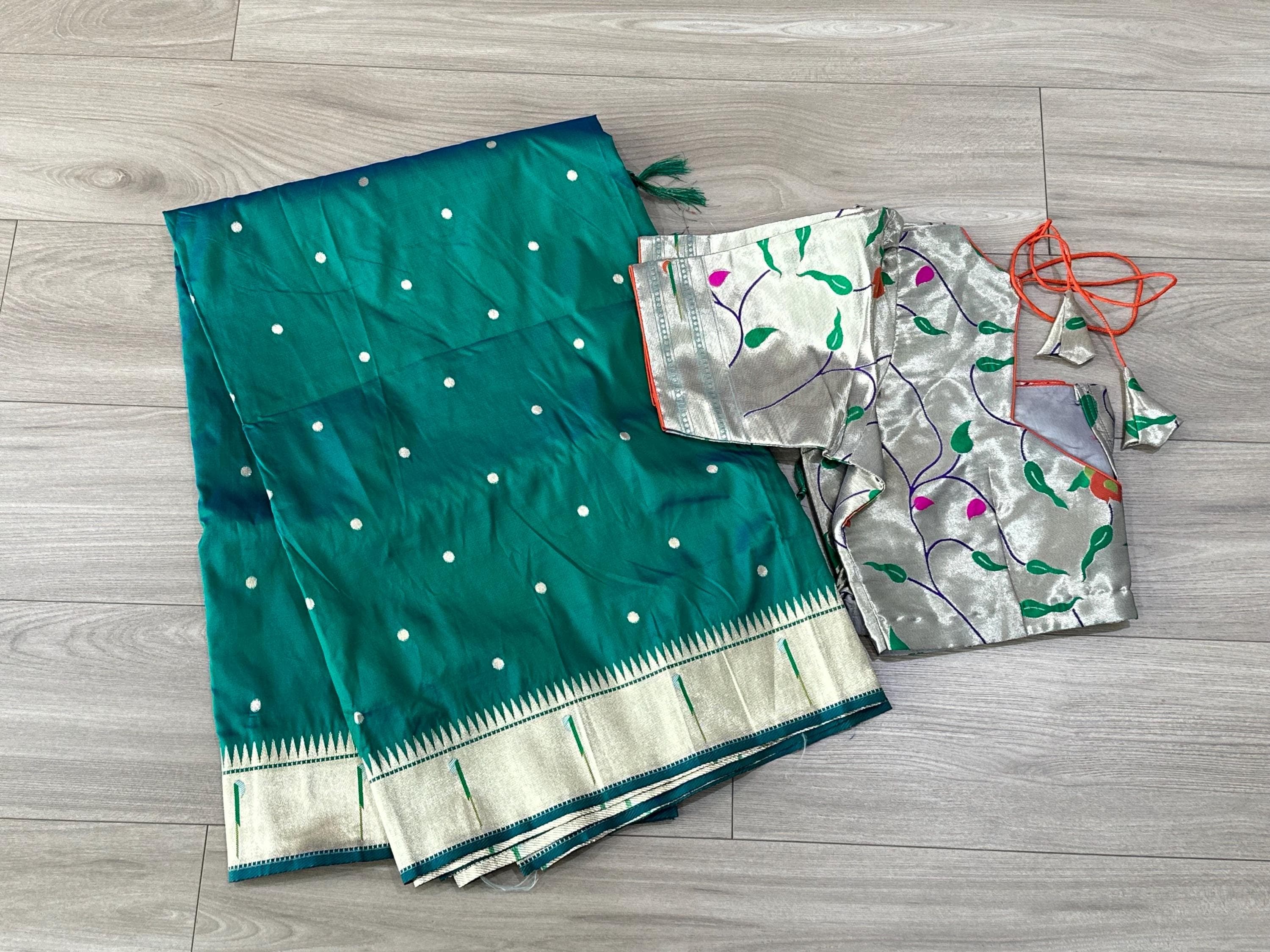 Zari Weaving Paithani Saree | Muniya Border, Brocade Blouse