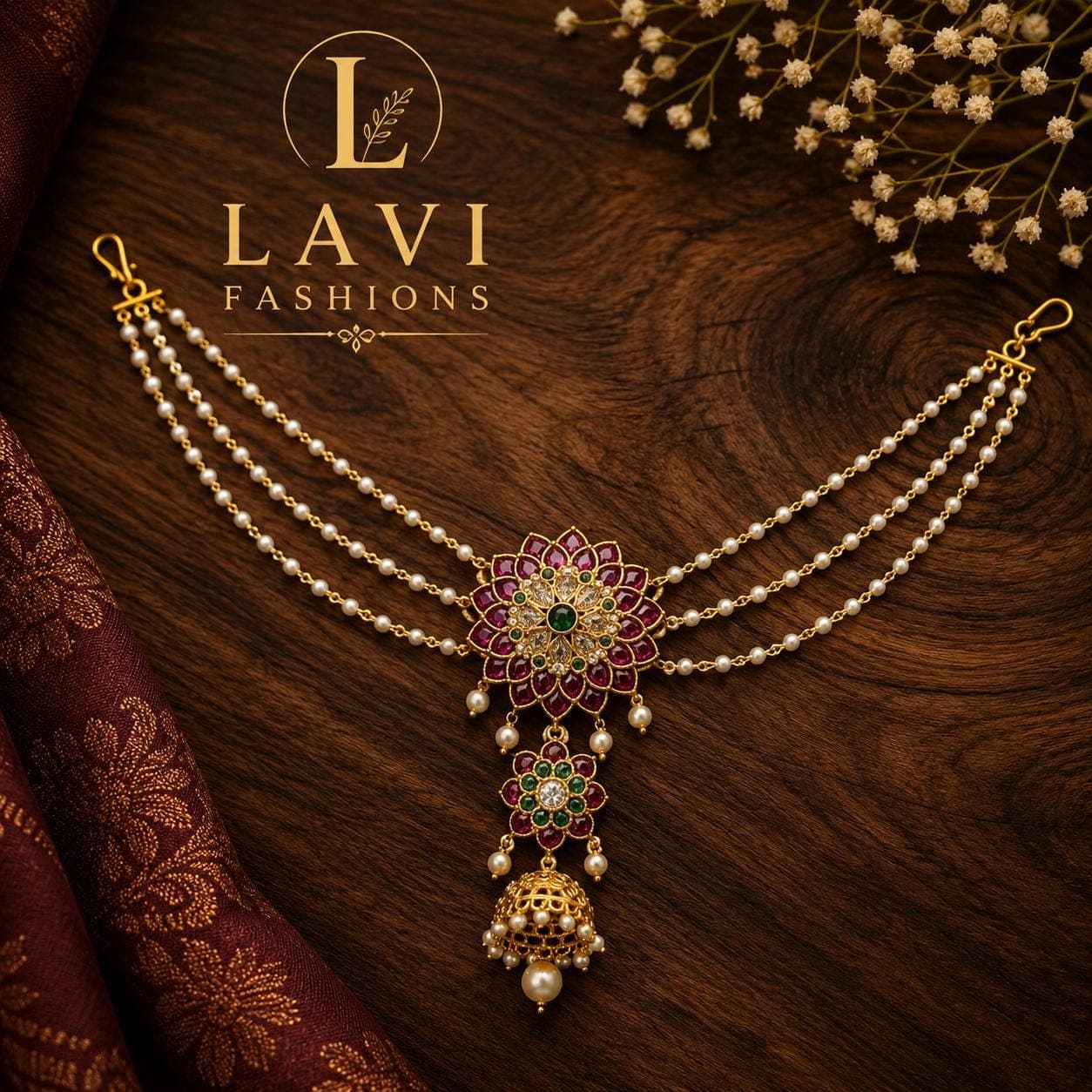 Kemp Hair Pin for Women | Jadau Rakodi Bun Pin | Bridal Juda Pin | South Indian Temple Jewelry | Veni Hair Accessory
