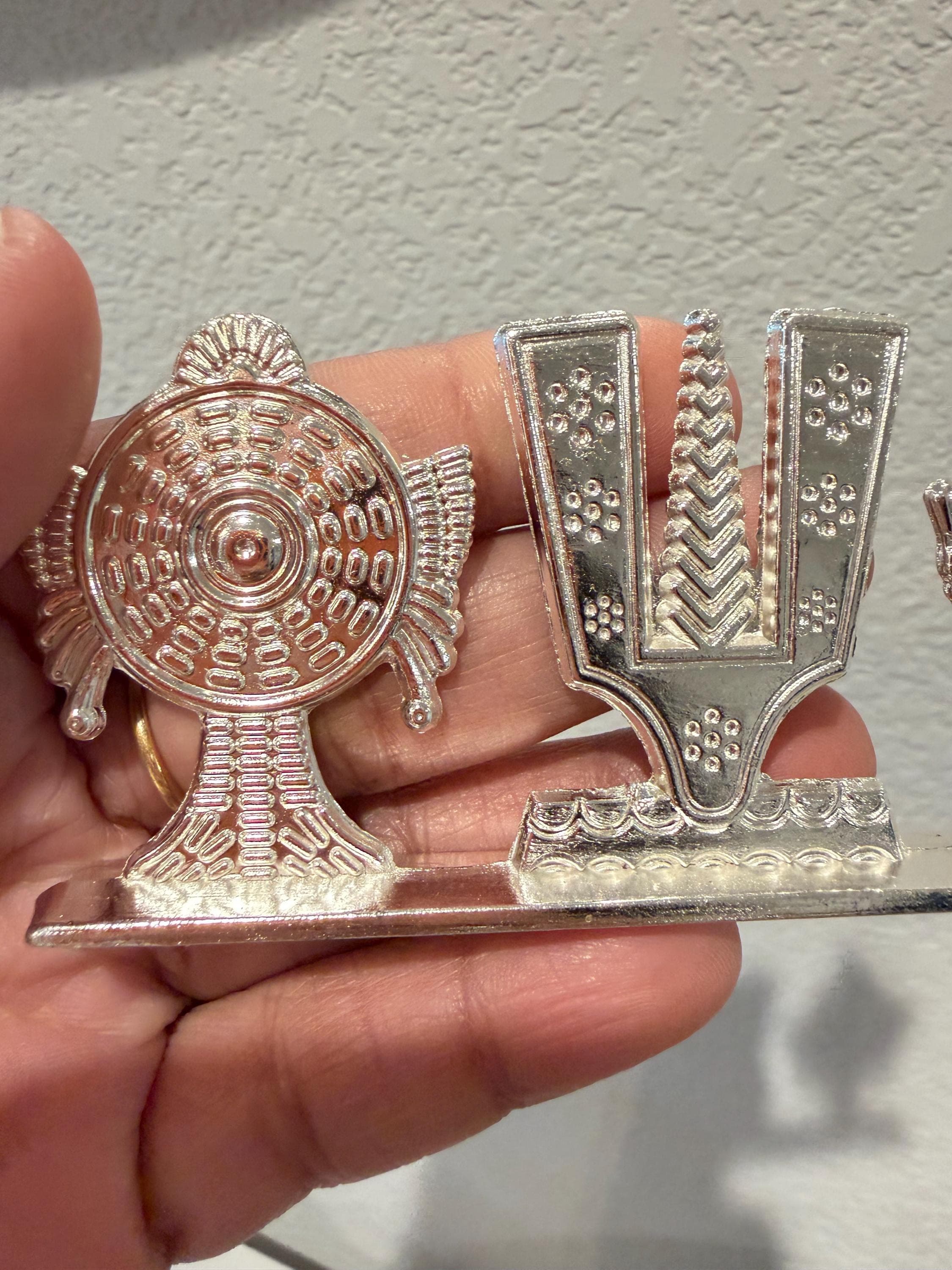 Shanku Chakra Namam Metal Idol Pack | Venkateswara Symbol, Pooja Decor, Return Gift
