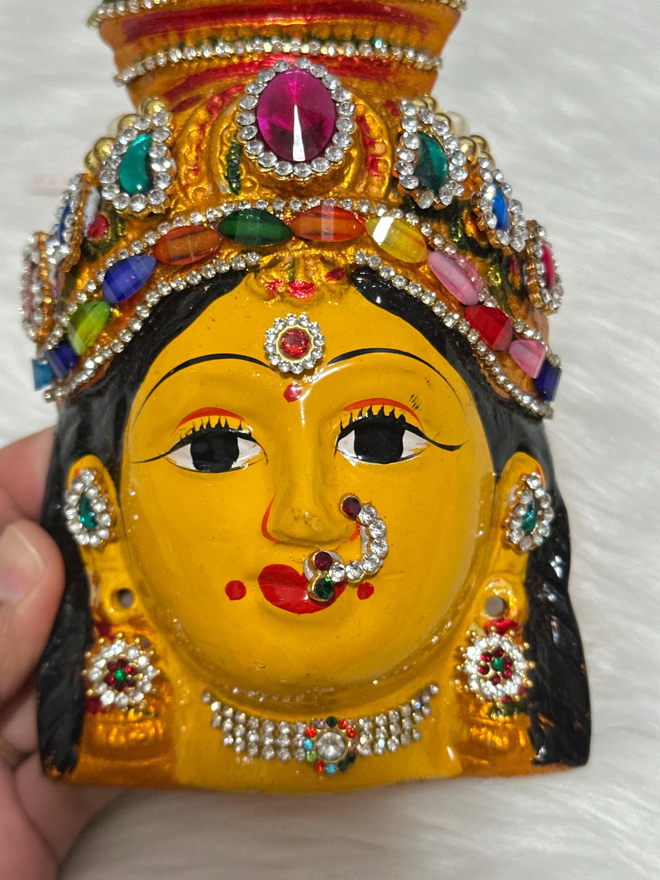 Indian Lakshmi Face Idol 8” | Gowri Devi Pooja Decor