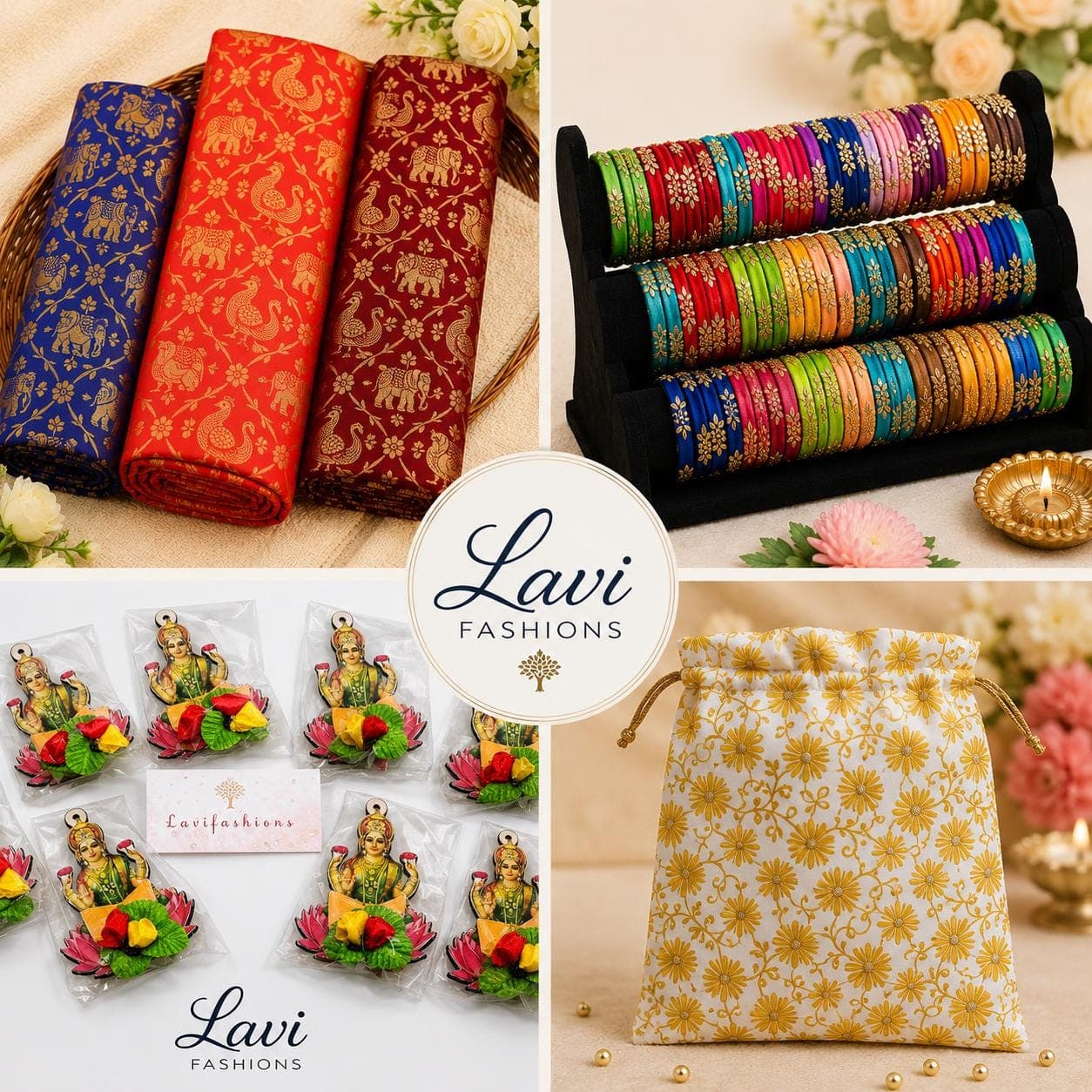 Varalakshmi Vratam Return Gifts USA | Banaras Blouse + Silk Bangles + Haldi Kumkum + Potli Bag| South Indian Pooja Favor Bulk| Festival Gift
