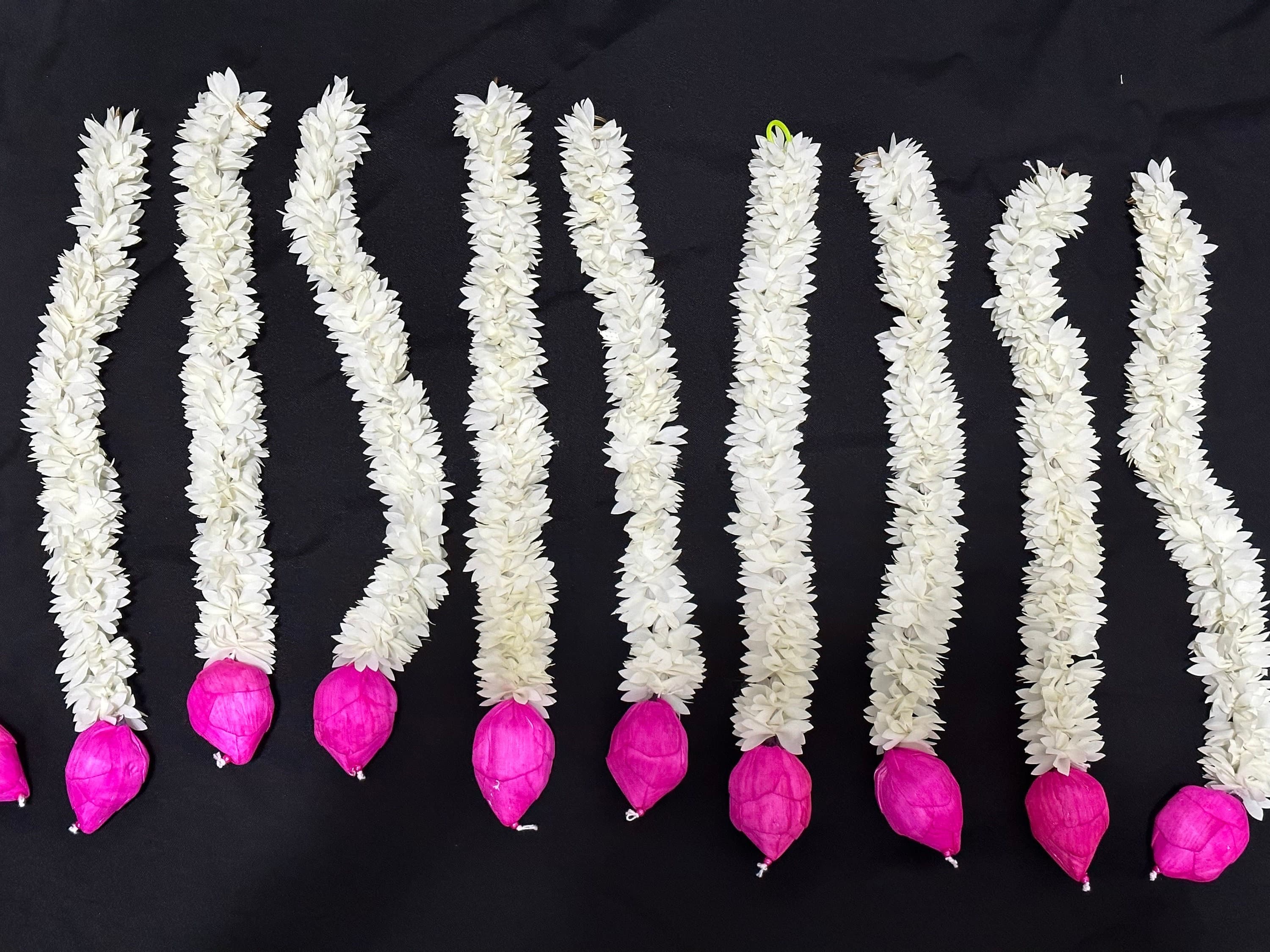 PREORDER: Pack of 10 fabric lotus bud Strings/ wall decor/ wall hangings/ backdrop decor/ wedding/ festival/ handmade