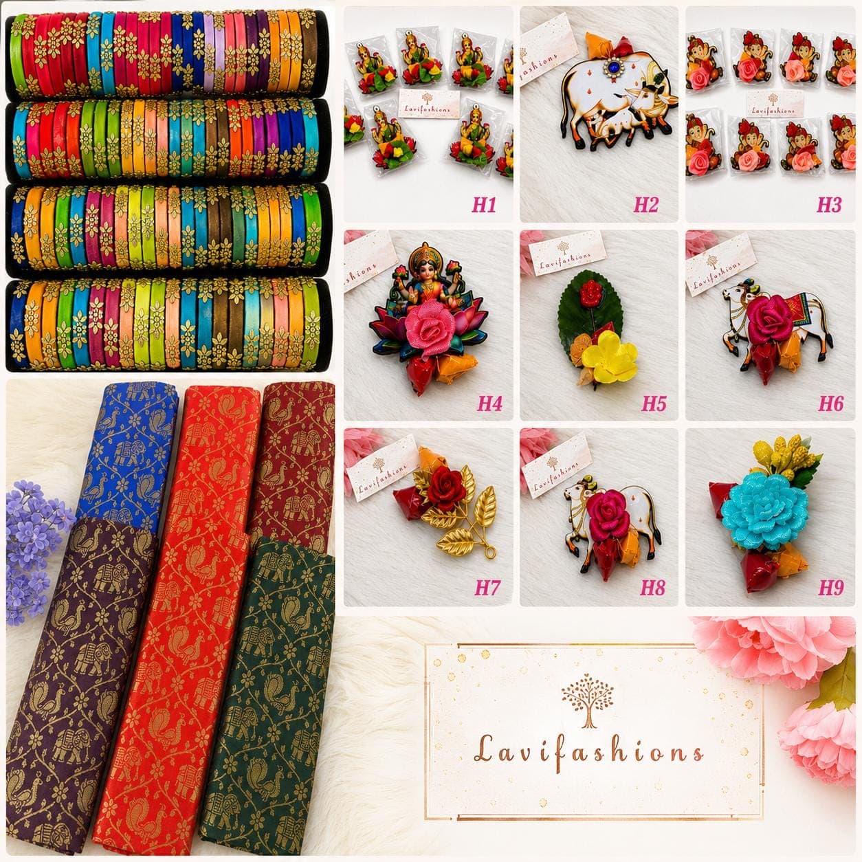 Banaras Blouse Piece, Silk Thread Bangles, Haldi Kumkum Combo – Pooja Return Gifts