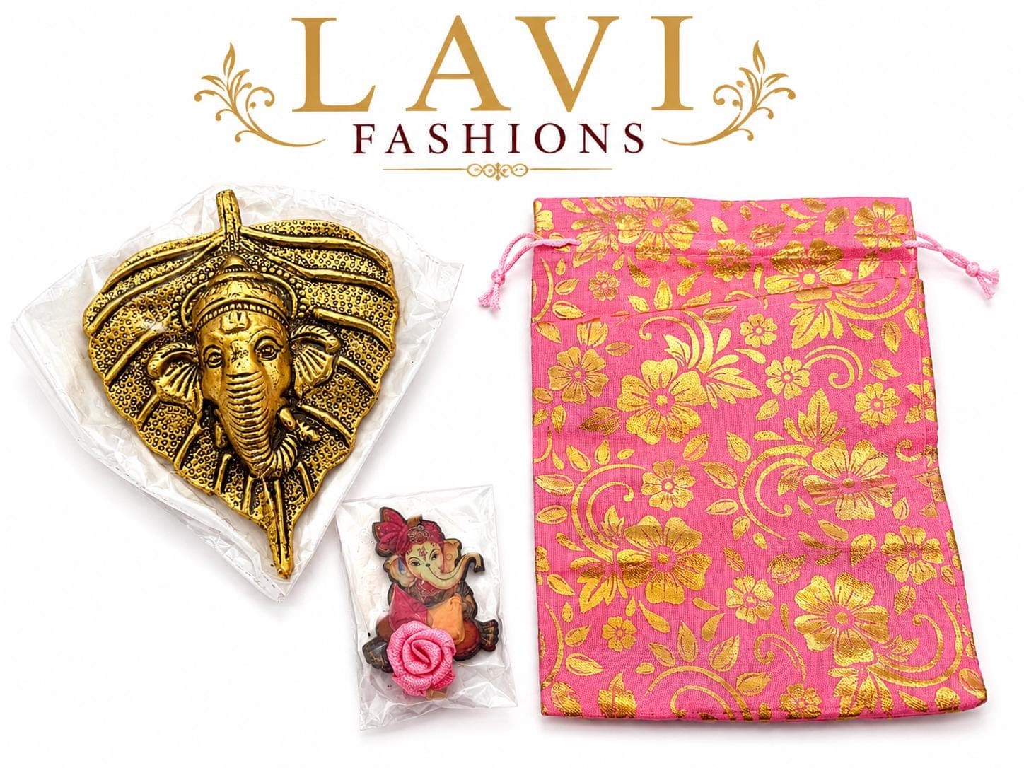 Ganesha Door Hanger Return Gift | Indian Wedding Favor | Haldi Kumkum Potli Bag | Diwali Gift Set