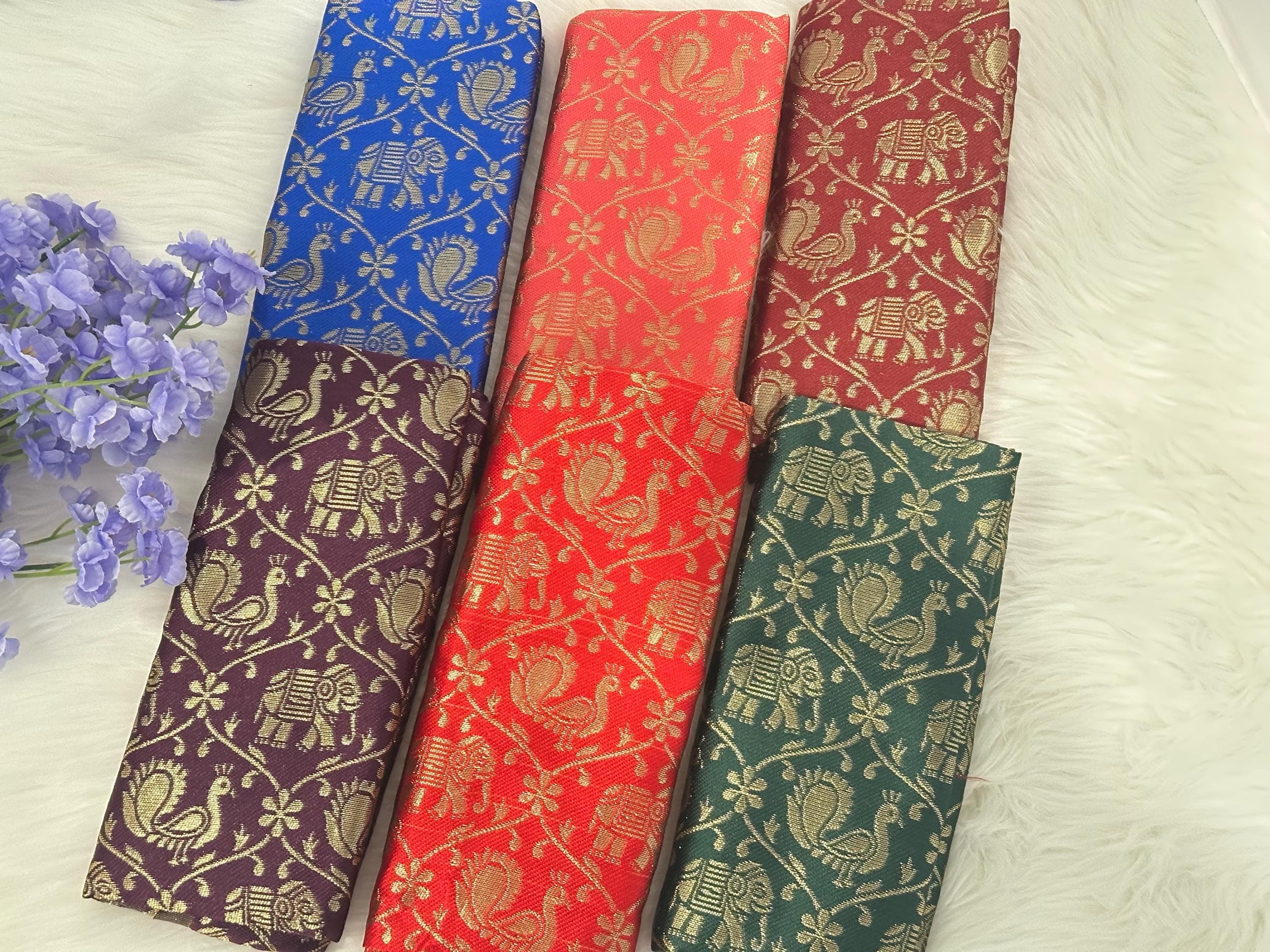Banaras Blouse Pieces Pack of 10 USA| Indian Wedding Return Gift Bulk| South Indian Thamboolam Gift| Pooja Festive Favor| Wedding Guest Gift