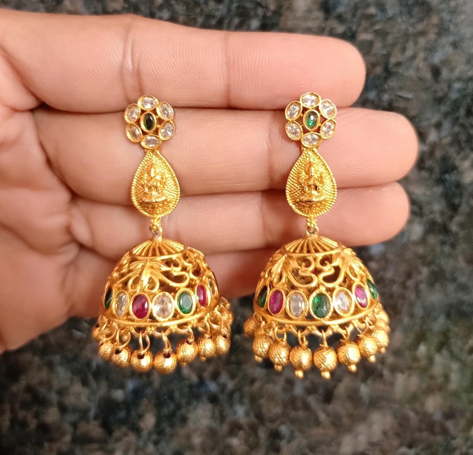 Matte gold finish earrings