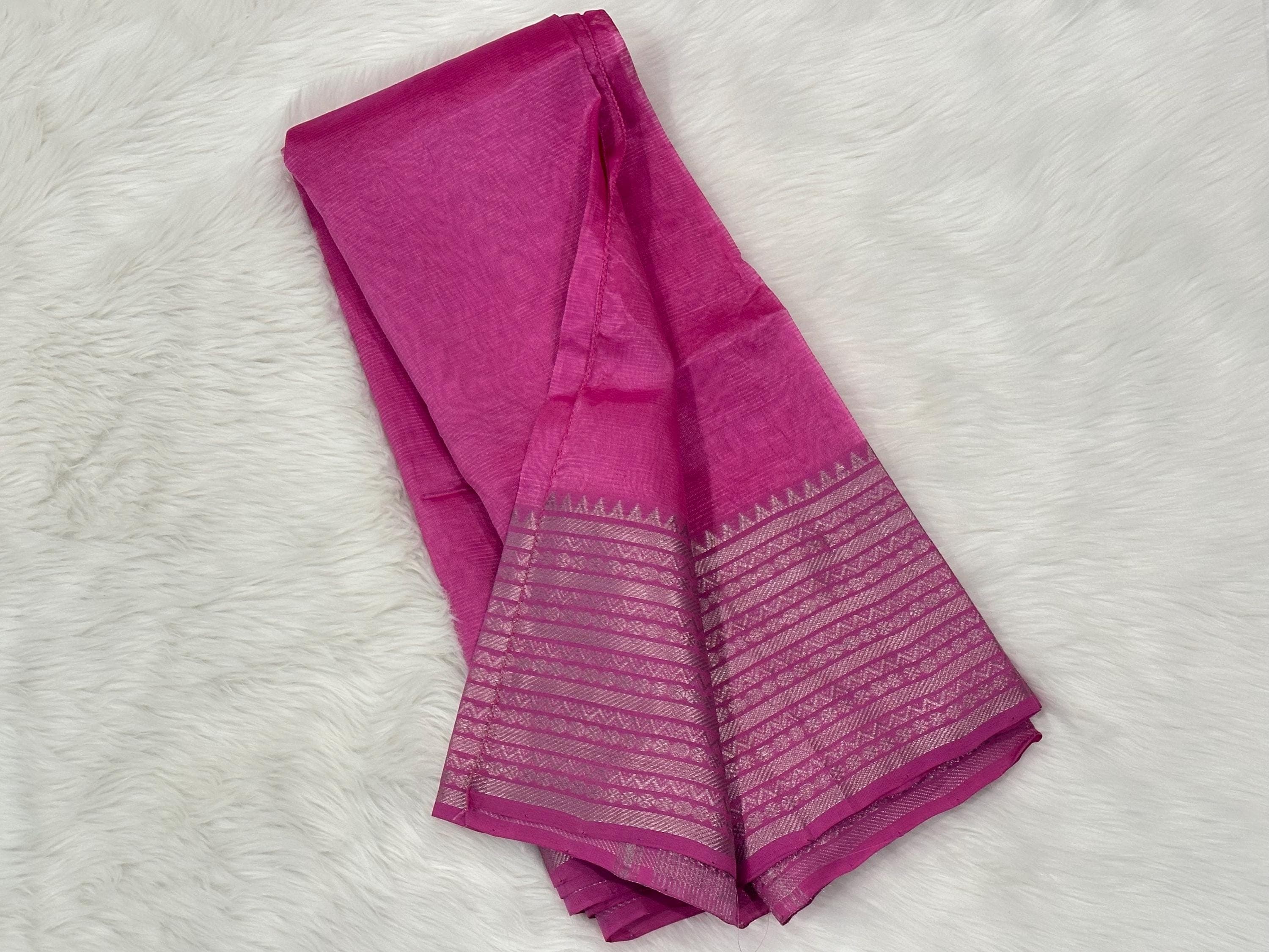 Pure Mangalagiri Handloom Pattu Saree – Indian Silk Weave (No Blouse Piece)