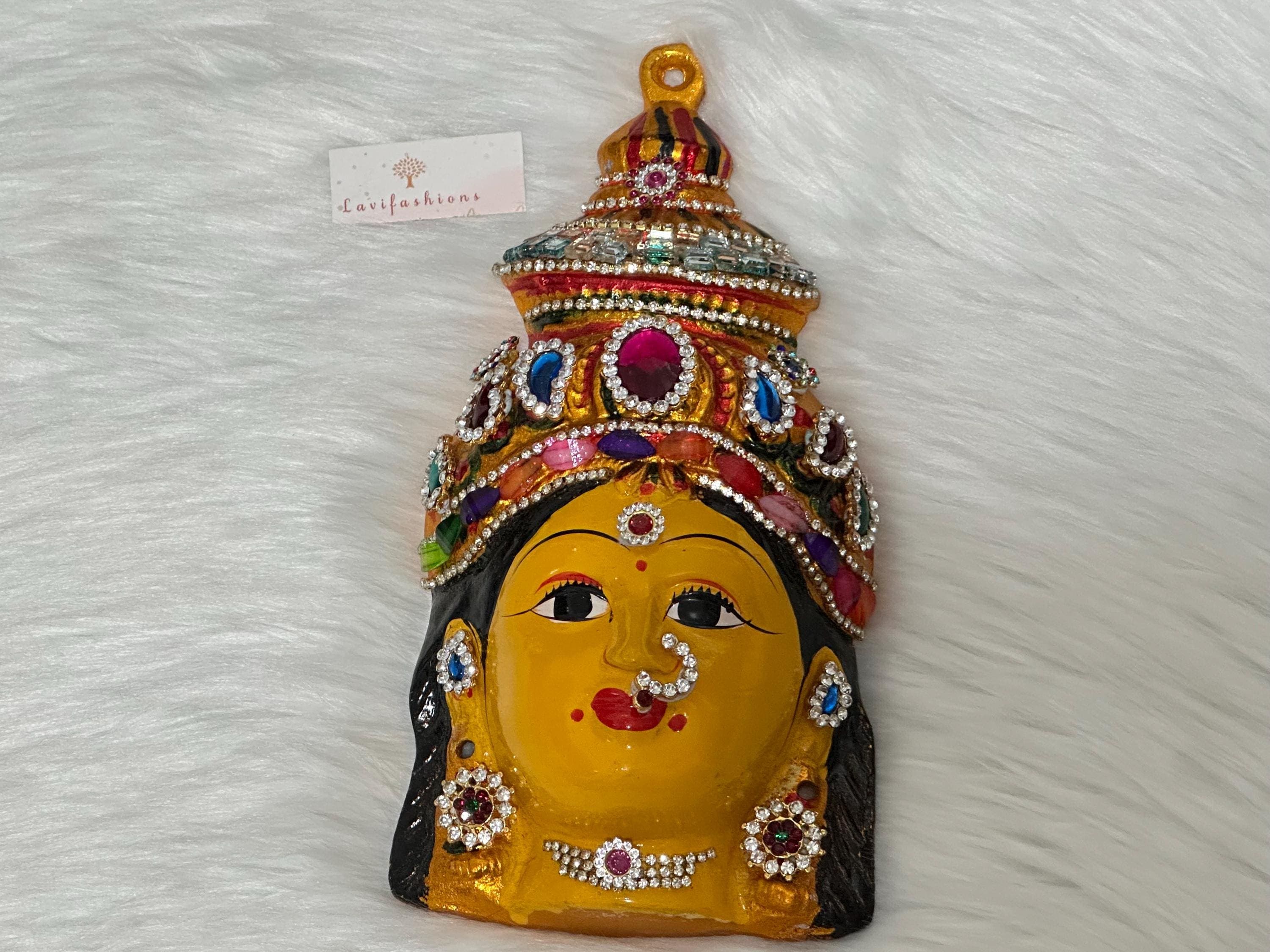Lakshmi Face Idol 8” | Gowri Devi Face for Pooja | Indian Decor