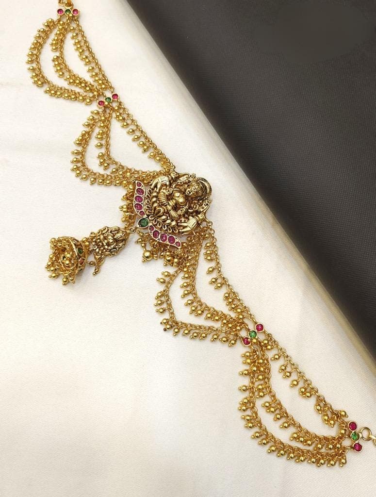 Kemp Hair Pin: Three Layered Pearl Bun Billa, Traditional Indian Jewelry