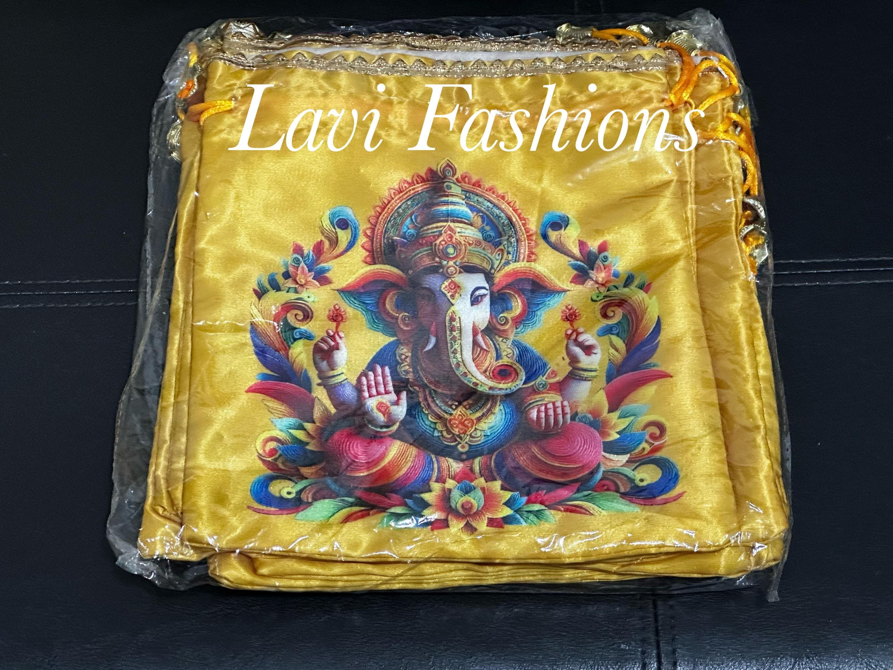 Ganesha Potli Bags | Festive Wedding Party Accessories (Pack of 10)