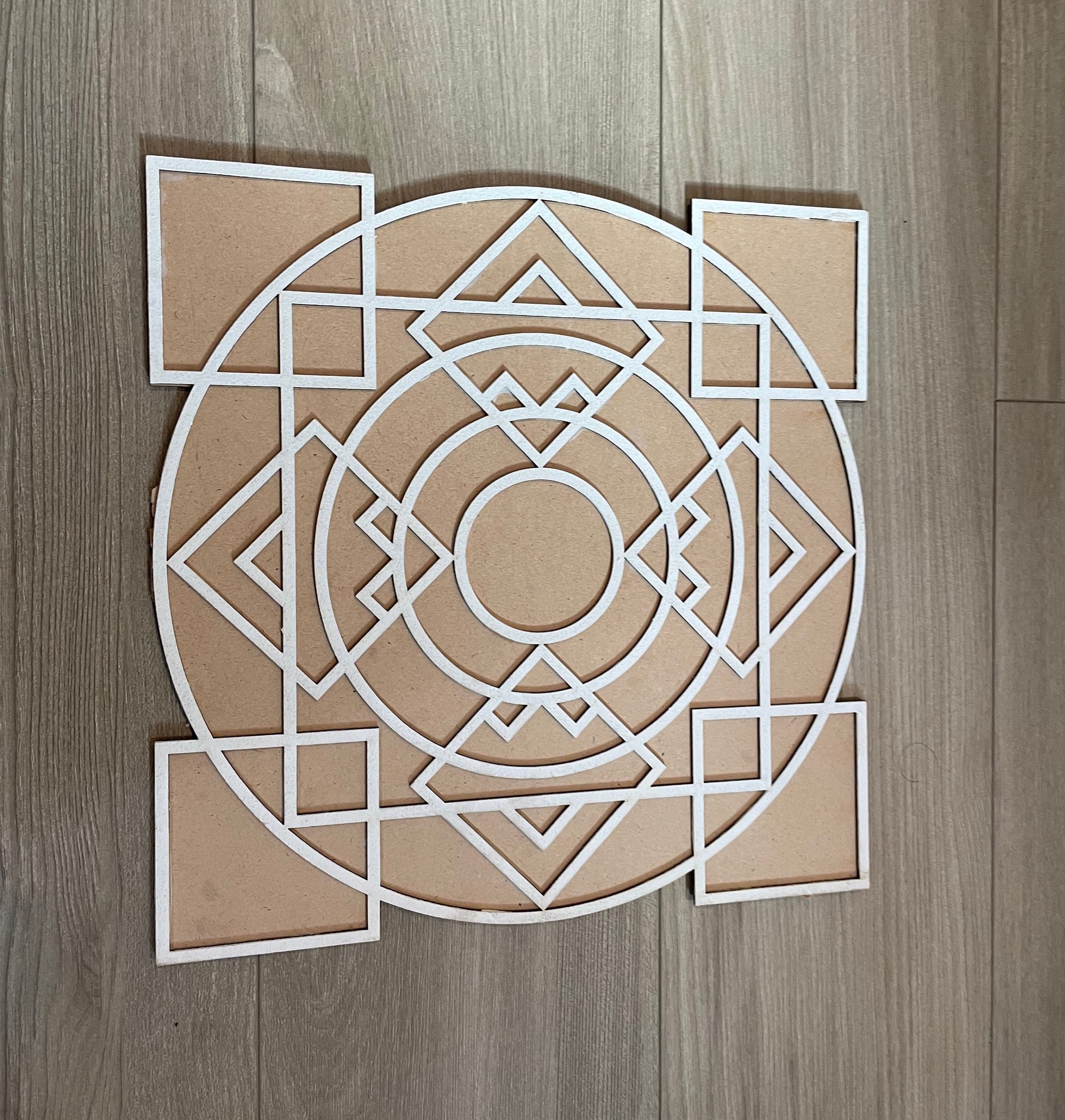 MDF Rangoli Base 11.5" – Geometric Home Decor, Entryway Accent — view 1