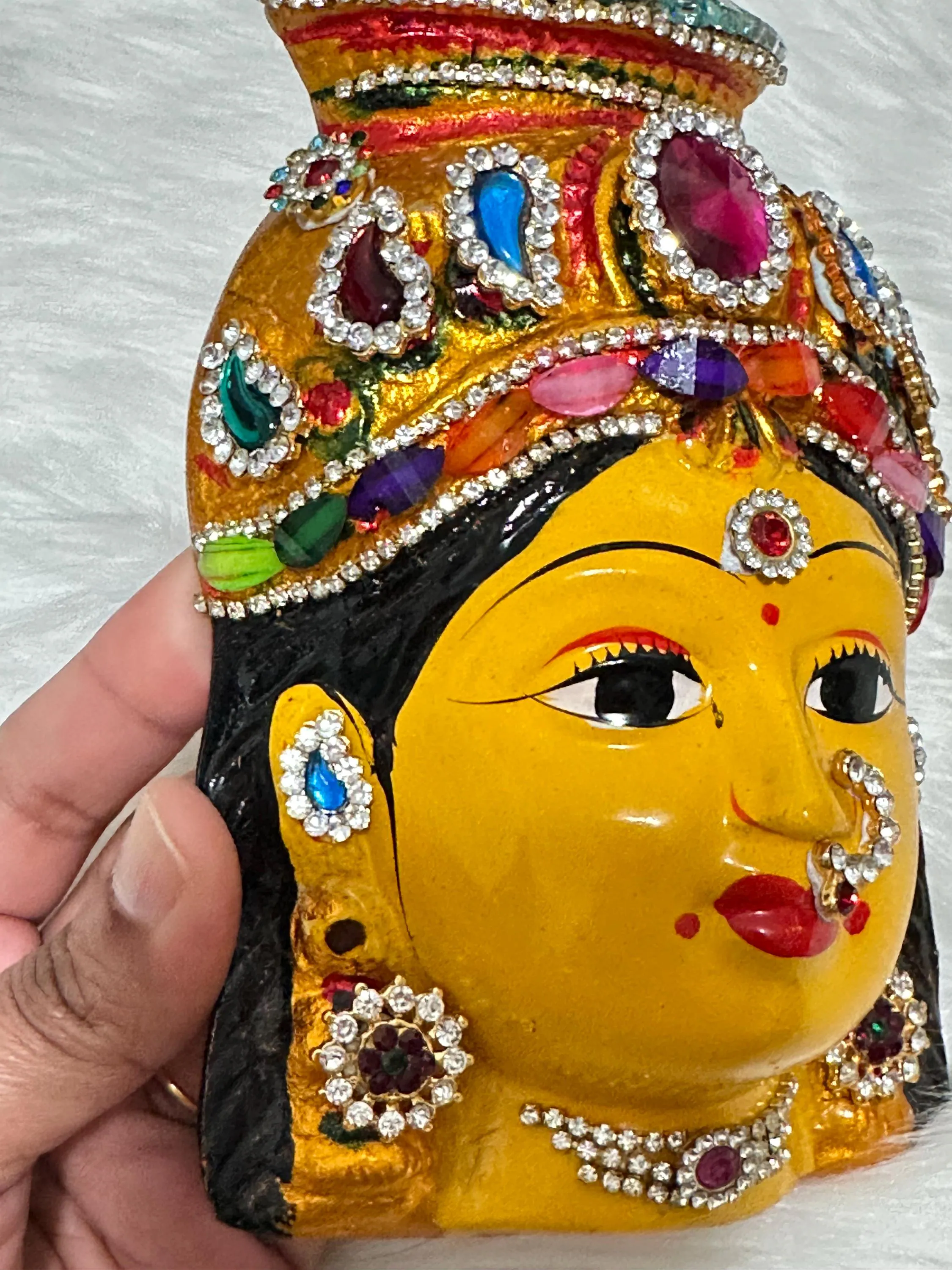 Lakshmi Face Idol 8” | Gowri Devi Face for Pooja | Indian Decor — view 2