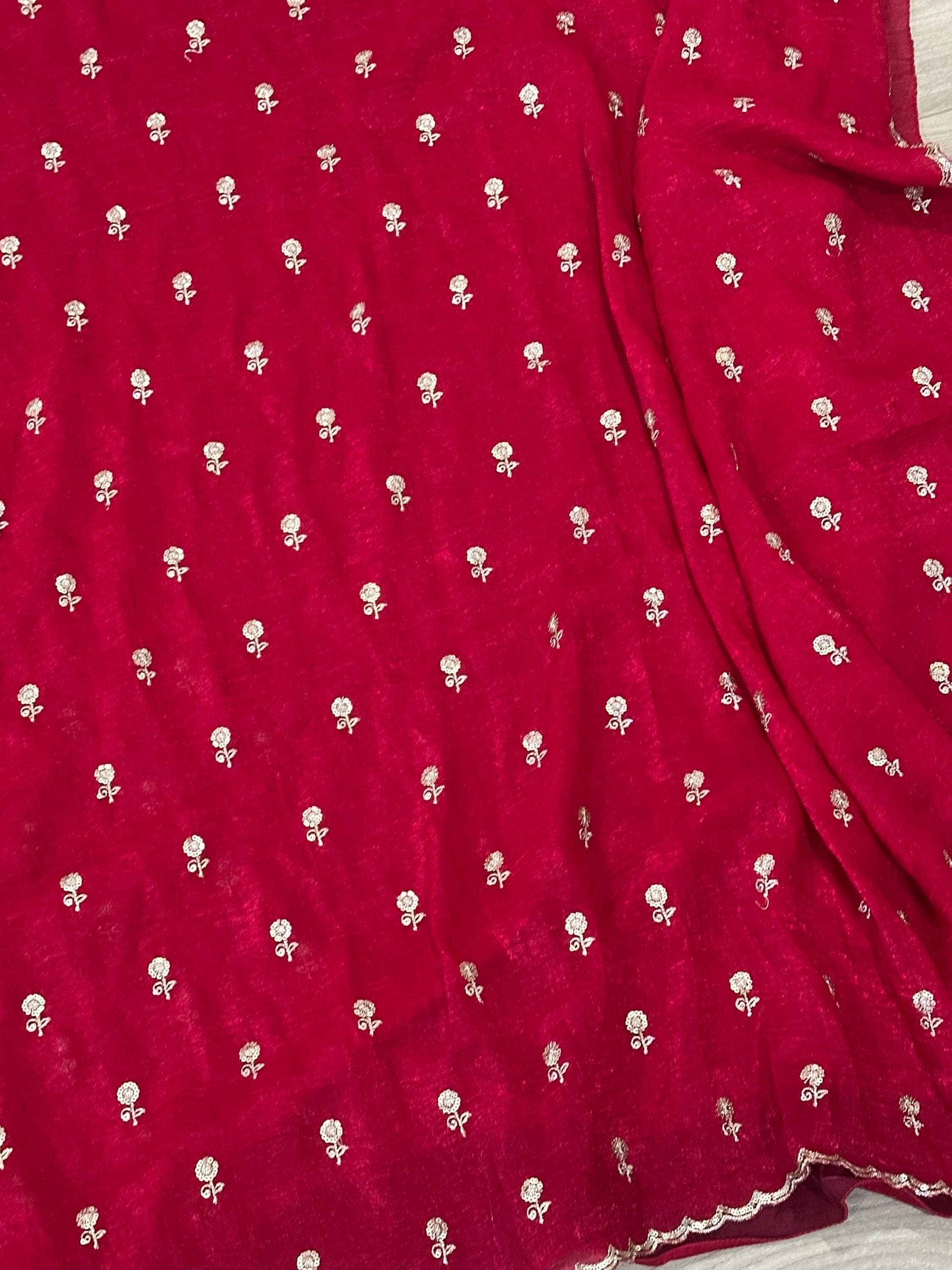 Tissue Chiffon Saree With Unstitched Blouse Piece — view 3