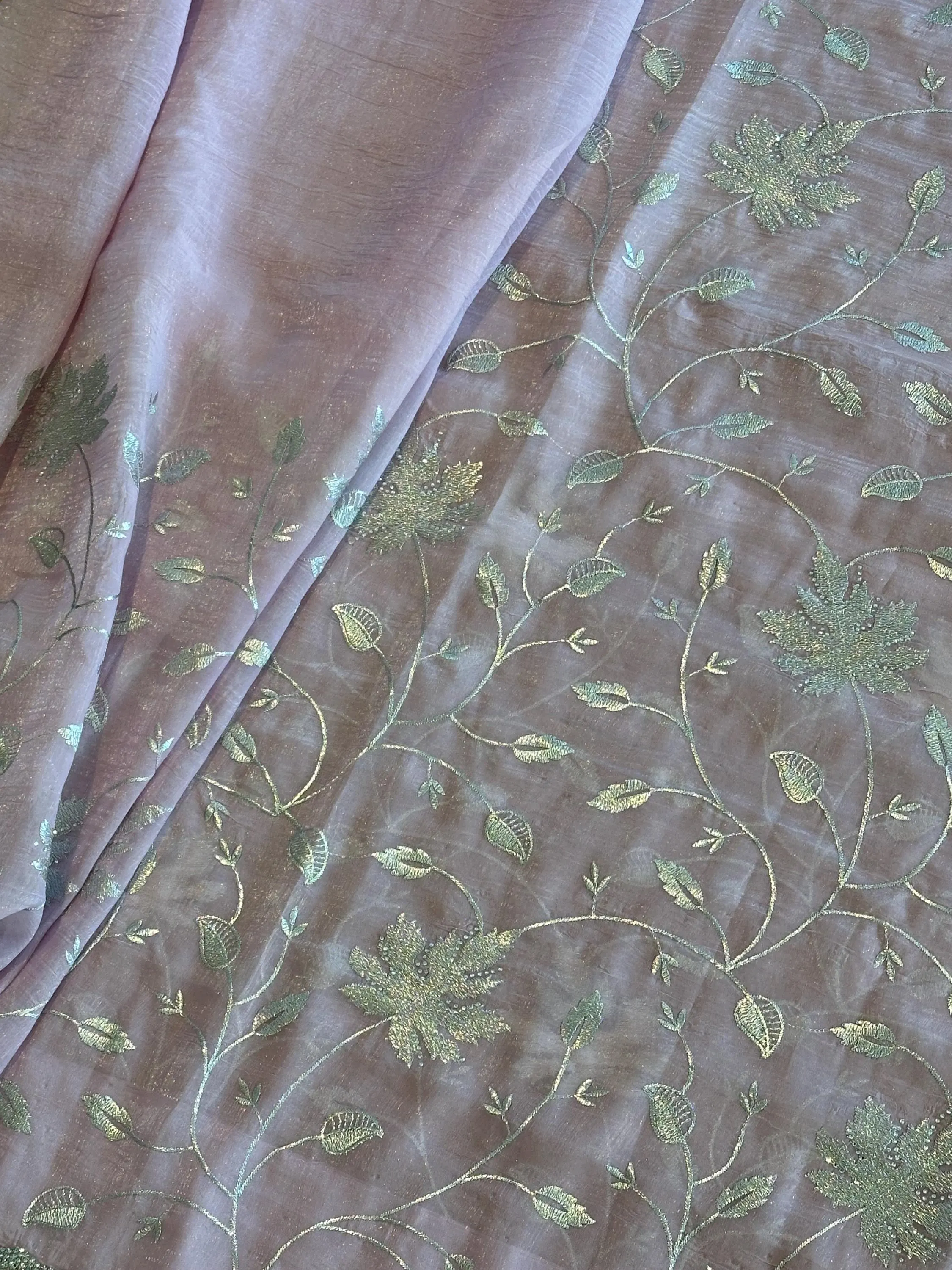 Pastel Pink Designer Saree with Silver Embroidery Work | Party Wear Saree — view 8