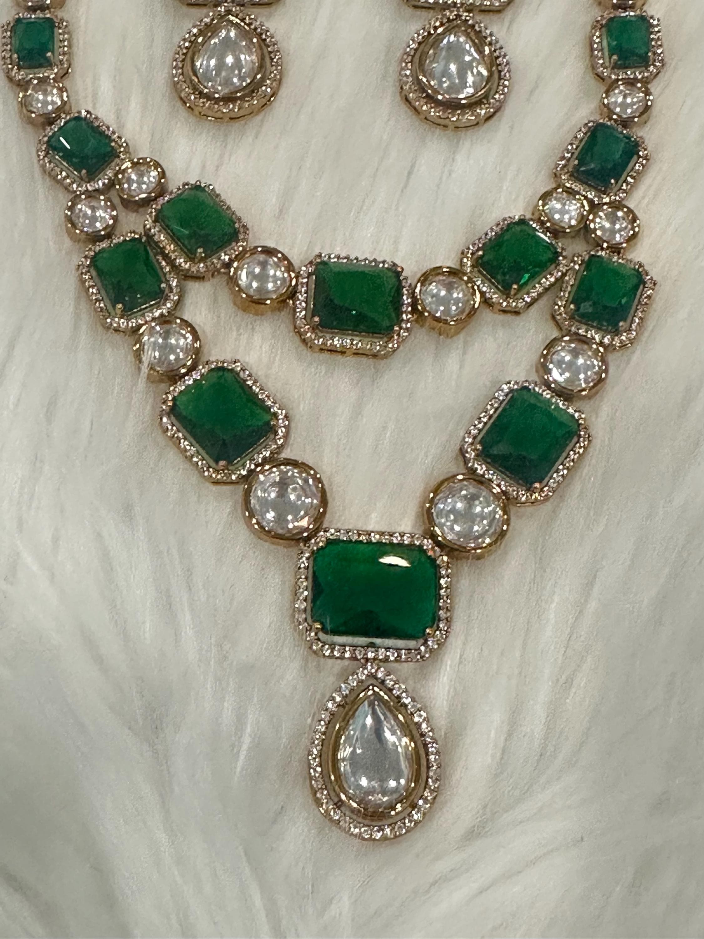 Victorian statement necklace and earrings/ earrings/ Saree jewelry/ festive/ partywear — view 6