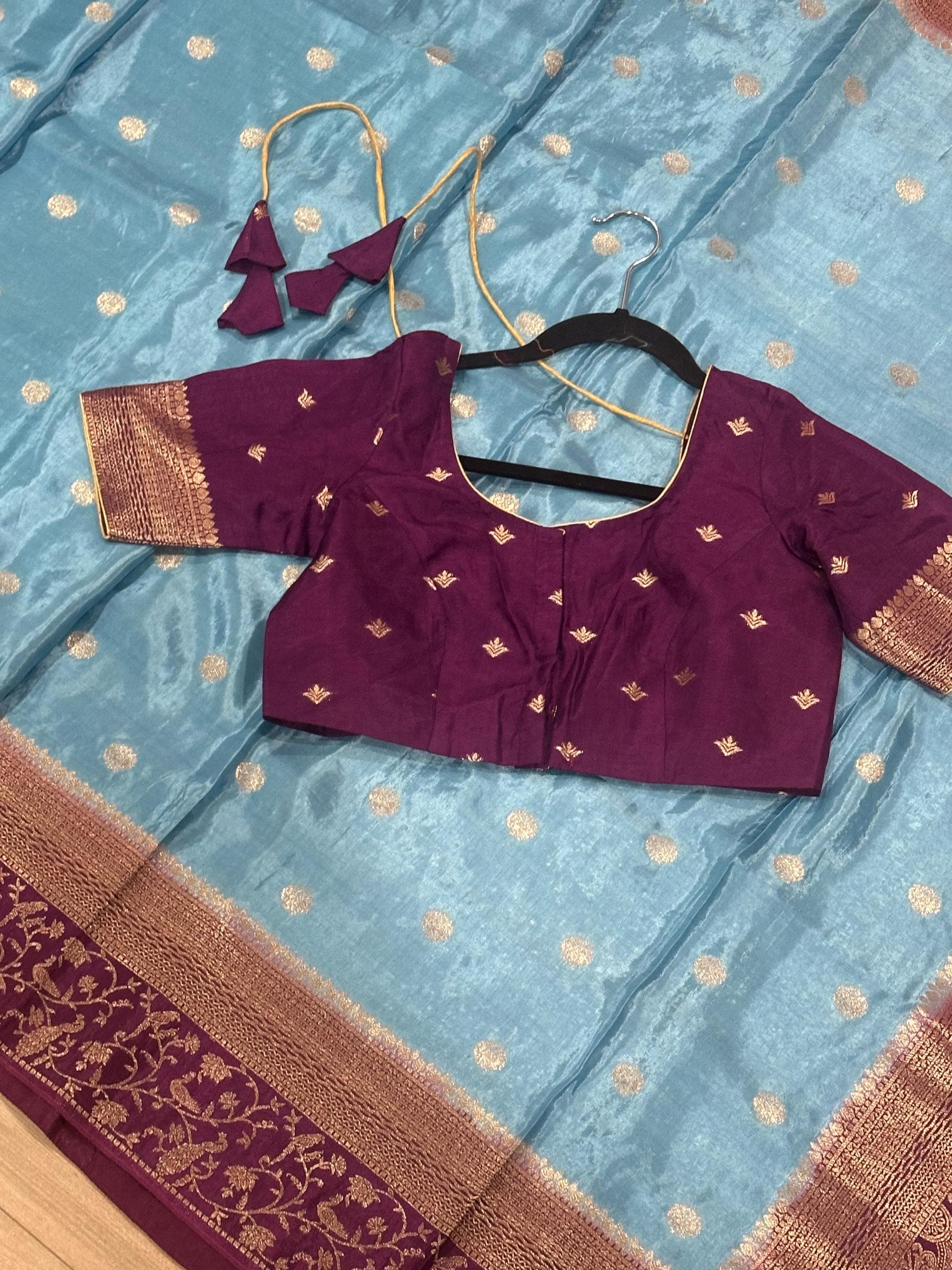 Banarasi Samudrika Silk Saree With Stitched Blouse — view 3