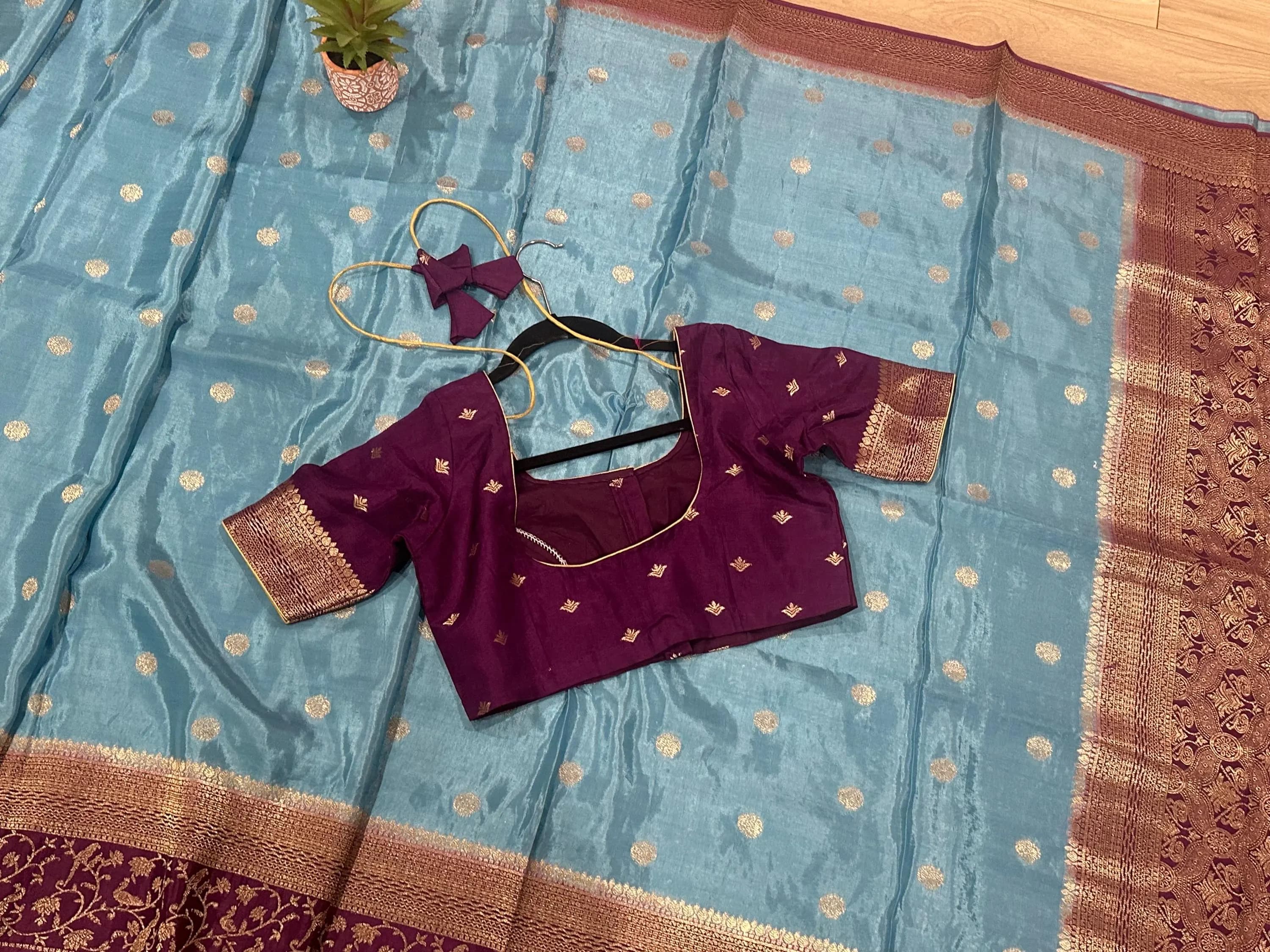 Banarasi Samudrika Silk Saree With Stitched Blouse — view 10