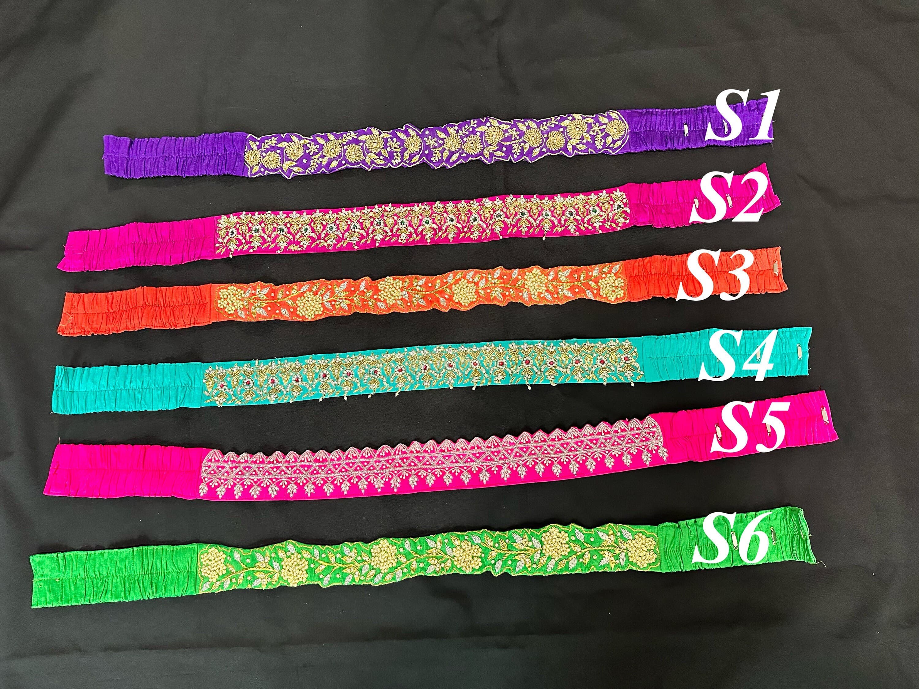 Ethnic Maggam Work Waist Belt: Festive Saree Jewelry, Wedding Party Wear Hip Belt — view 3