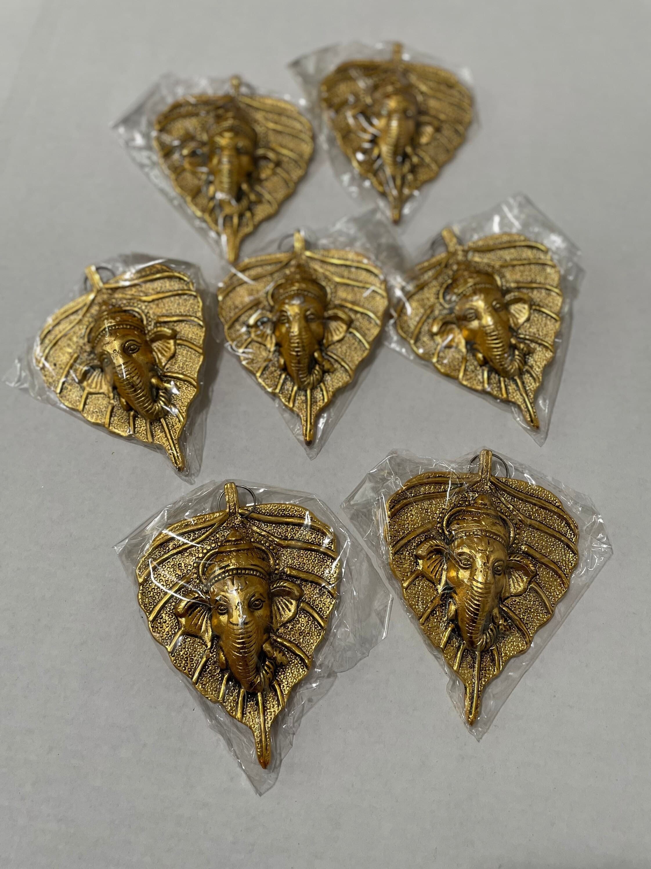 Leaf Ganesha Metal Wall Hanging – Traditional Indian Door Decor, 5-Piece Pack — view 3