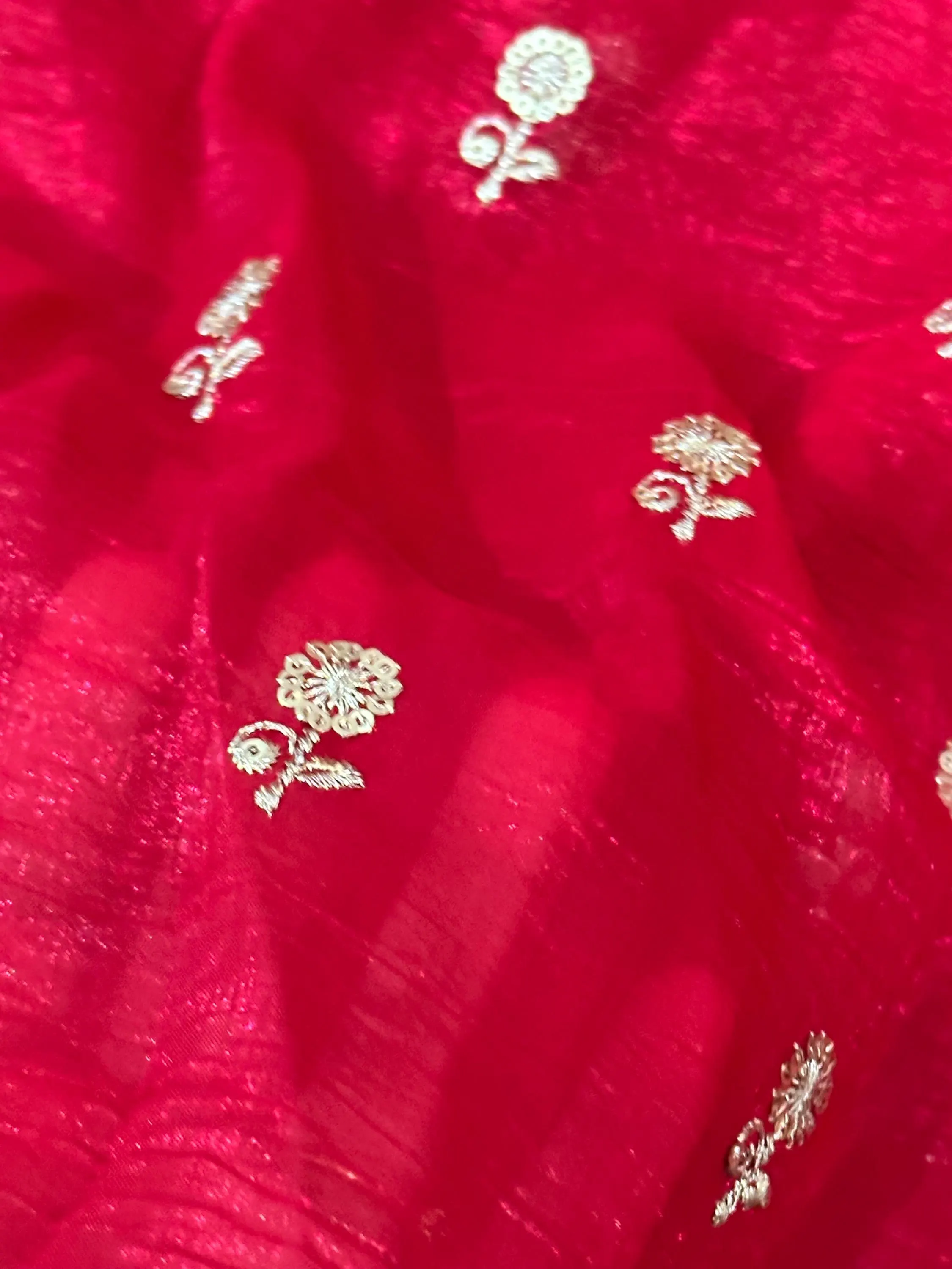 Tissue Chiffon Saree With Unstitched Blouse Piece — view 6