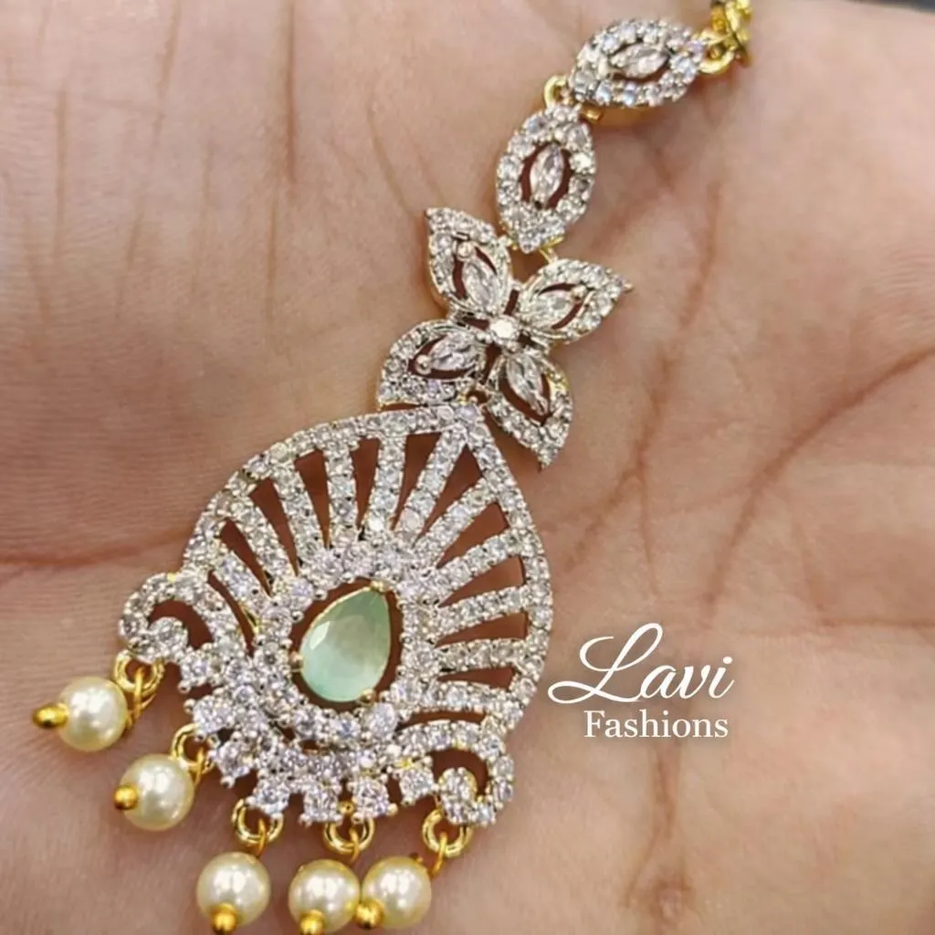 Diamond Finish maang tika/ papidi billa / Saree jewelry/ hair jewelry