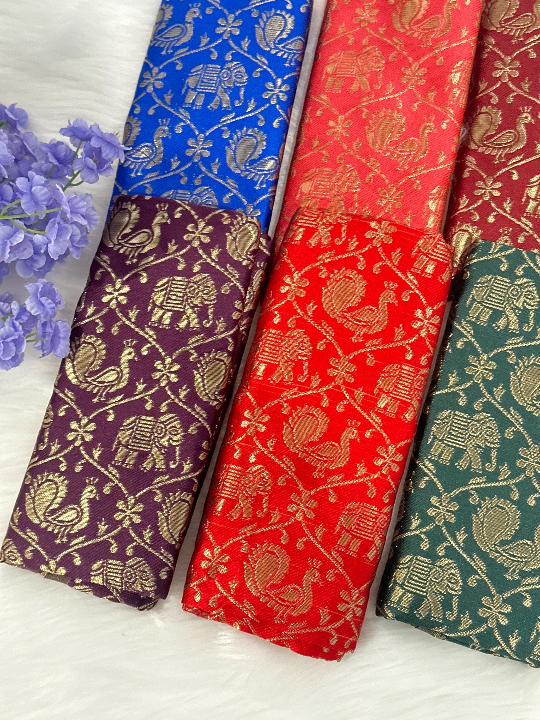 Banaras Blouse Pieces Pack of 10 USA| Indian Wedding Return Gift Bulk| South Indian Thamboolam Gift| Pooja Festive Favor| Wedding Guest Gift — view 3