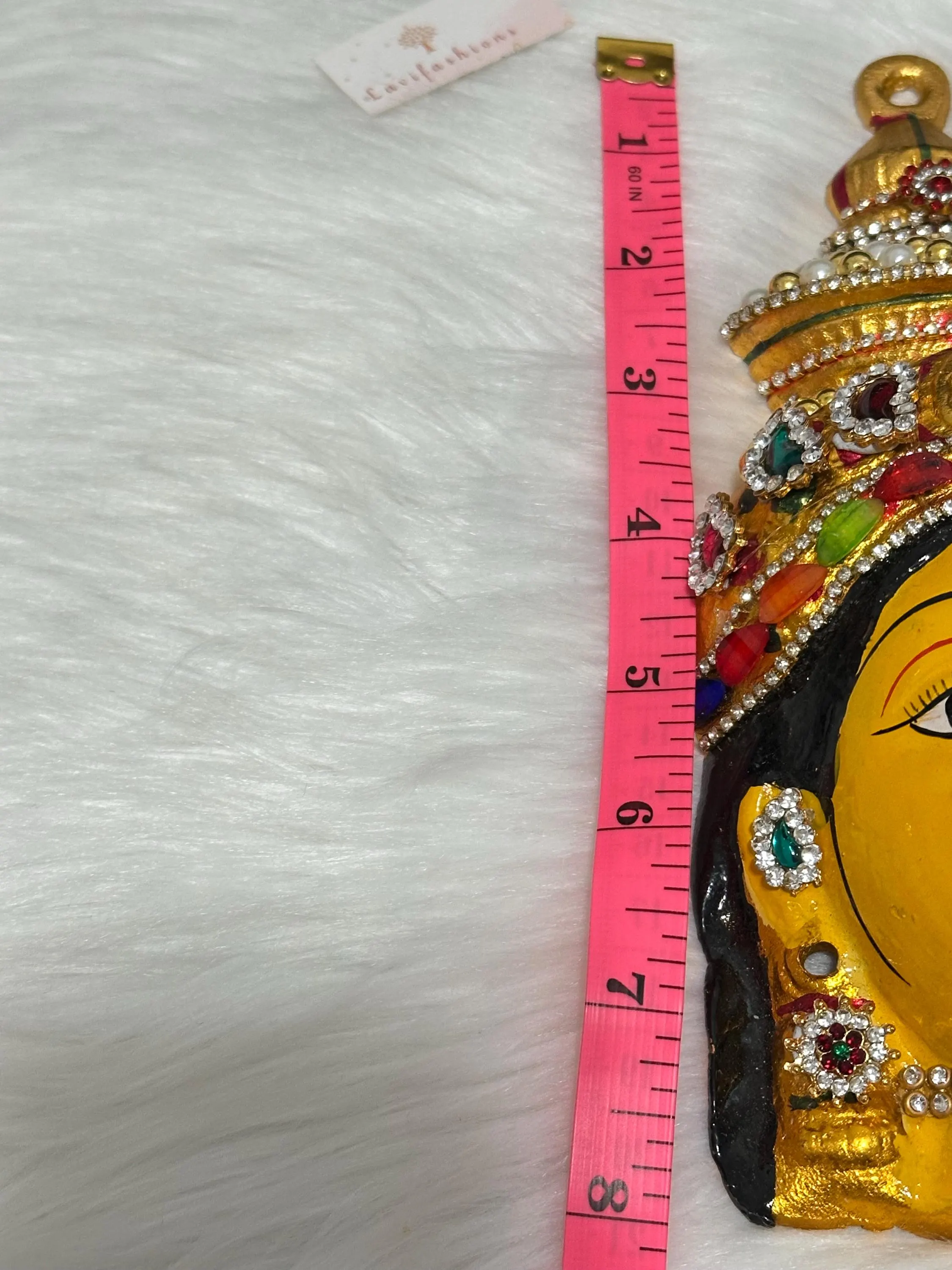 Lakshmi Face Idol 8” | Gowri Devi Face for Pooja | Indian Decor — view 3