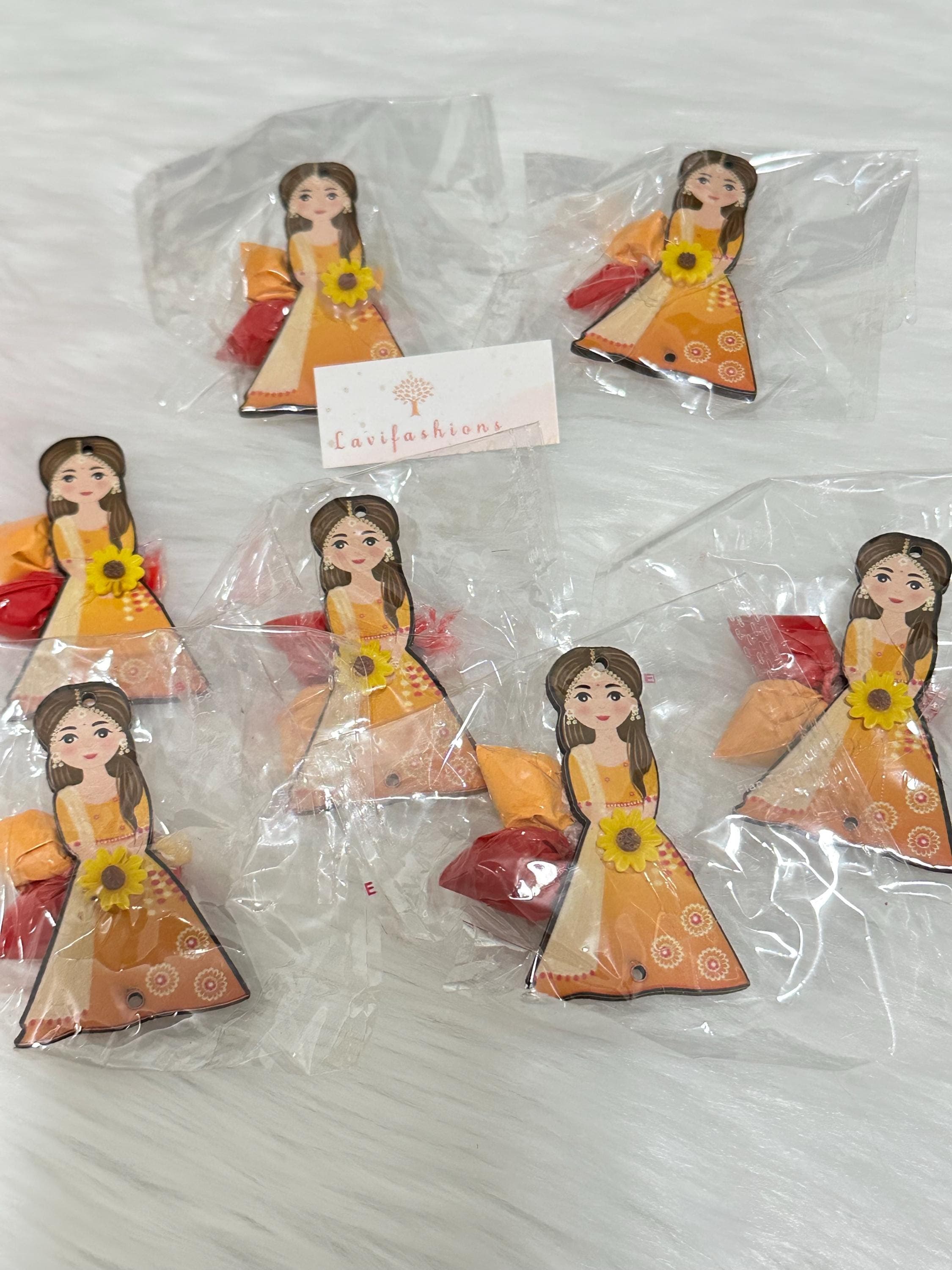 Girl Doll Pasupu Kumkum Packets | Elephant Design Thamboolam Return Gift (Pack of 1) — view 8