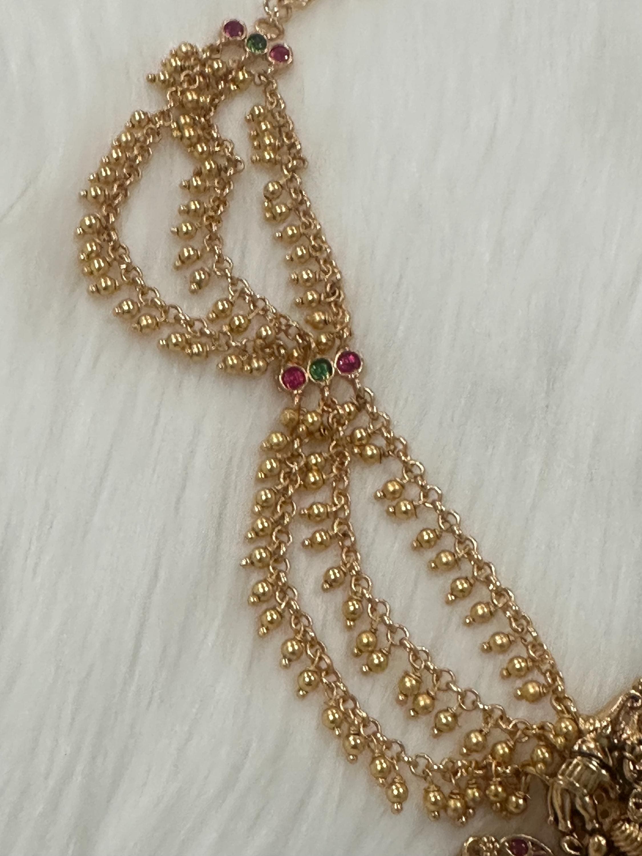 Kemp Hair Pin: Three Layered Pearl Bun Billa, Traditional Indian Jewelry — view 5