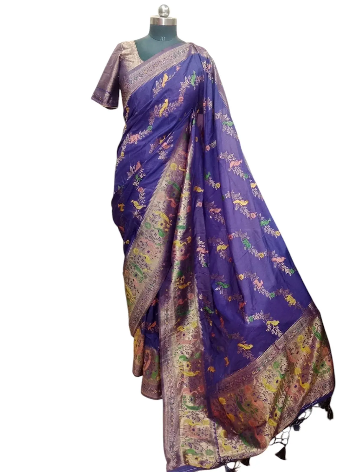 Banarasi Pattu Saree With Stitched Blouse — view 3