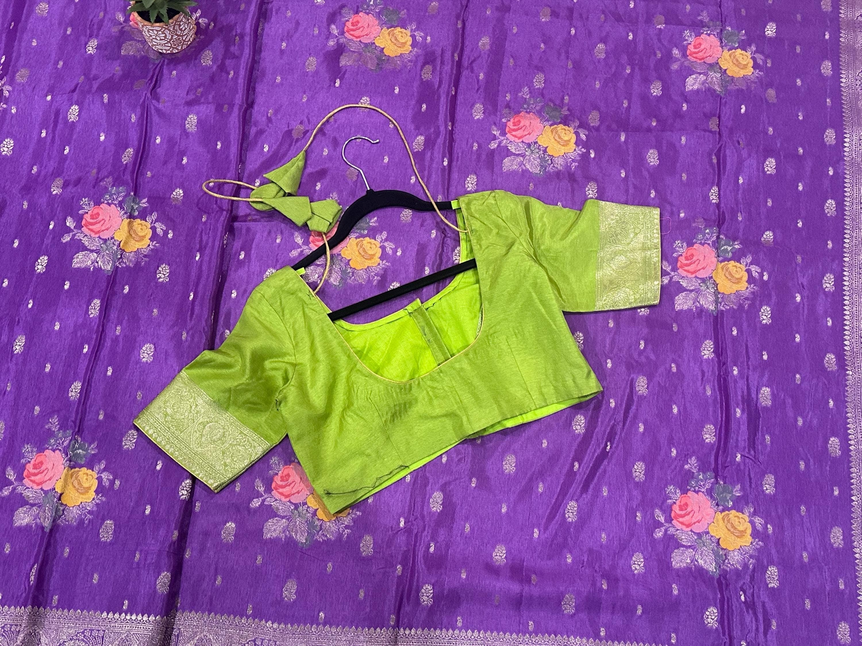 Chinon Mashru Silk Saree With Stitched blouse — view 9