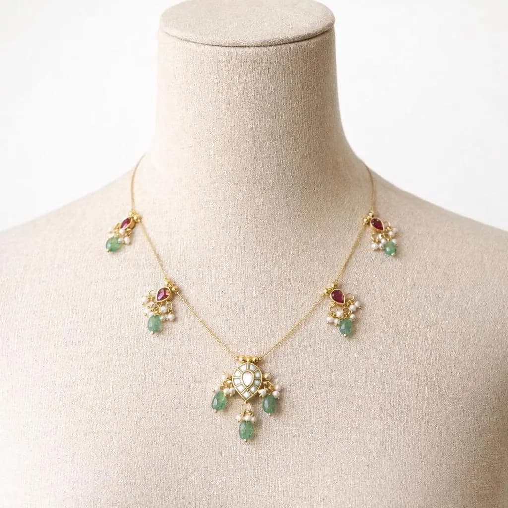 Jadau Kundan Invisible Chain Necklace — view 1