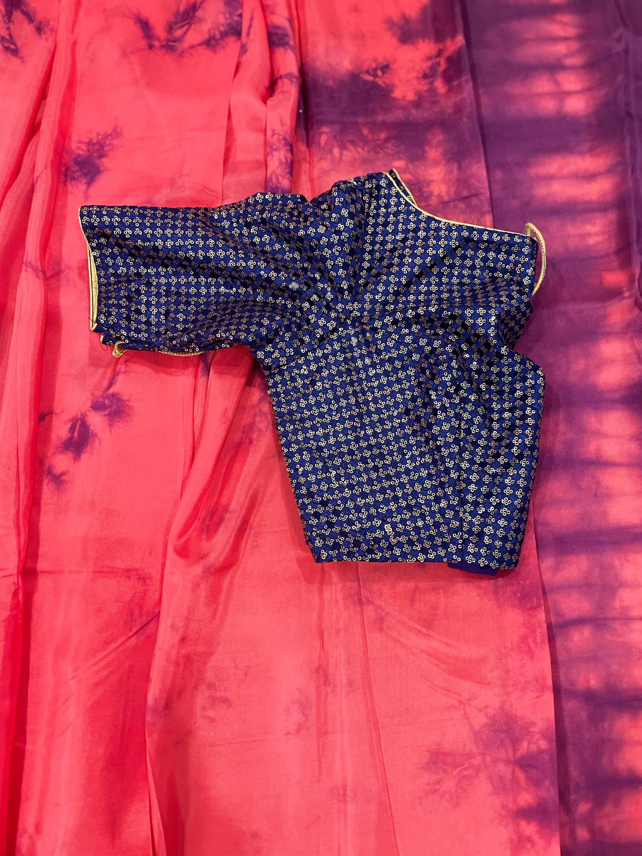 Uppada Crepe Shibori Saree With Stitched Sequin Blouse — view 4