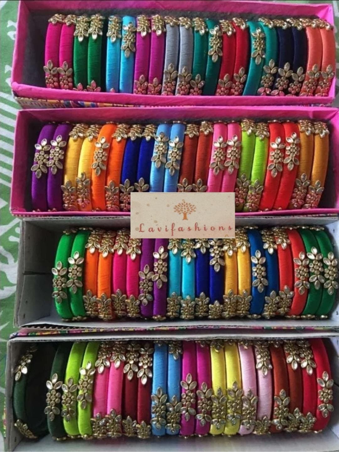 Handmade Silk Thread Bangles | Indian Wedding Jewelry | Saree Accessories | Bridal Bangles | Festive Gift for Her | Kundan Bangles — view 6