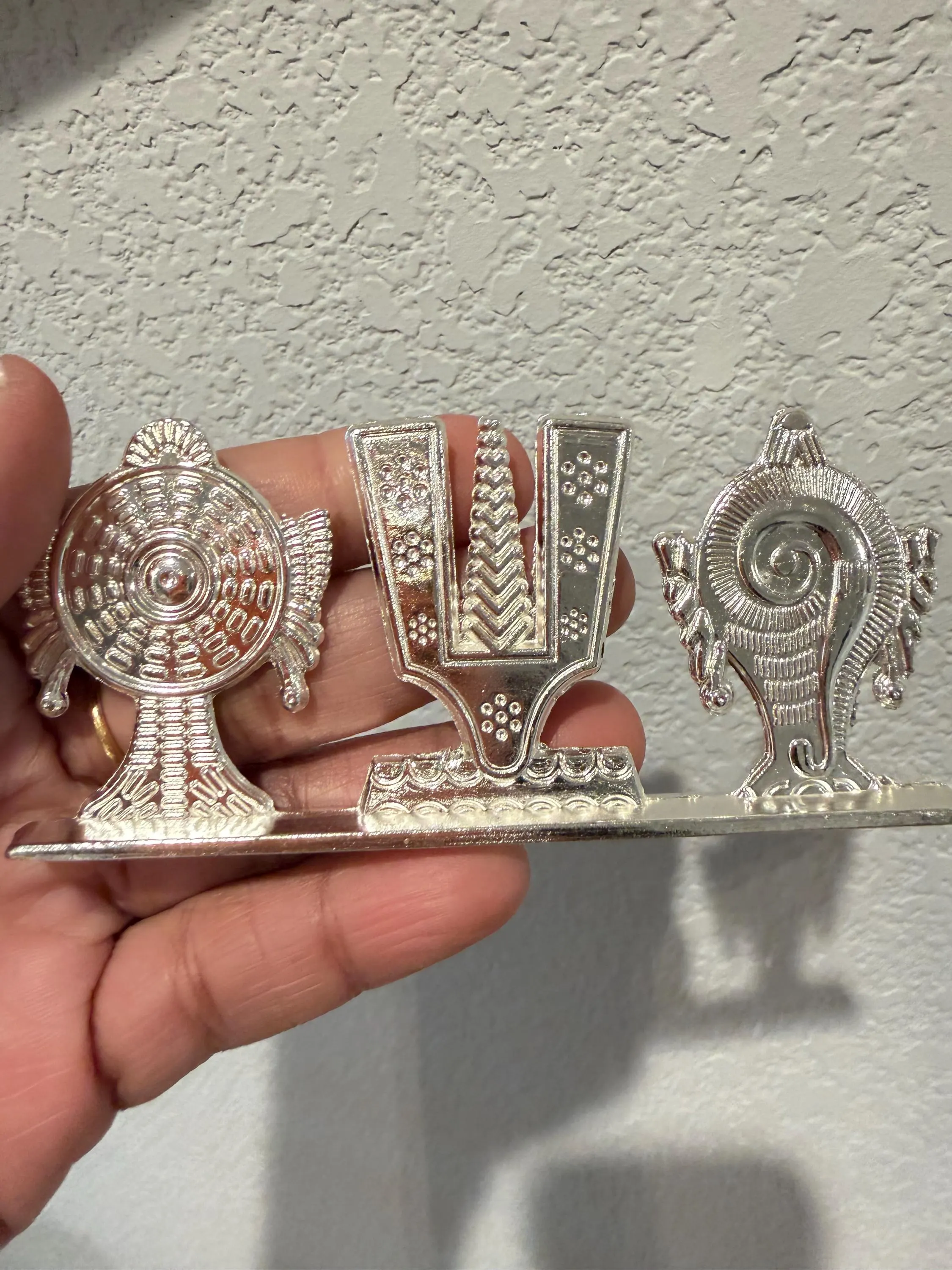 Shanku Chakra Namam Metal Idol Pack | Venkateswara Symbol, Pooja Decor, Return Gift — view 6
