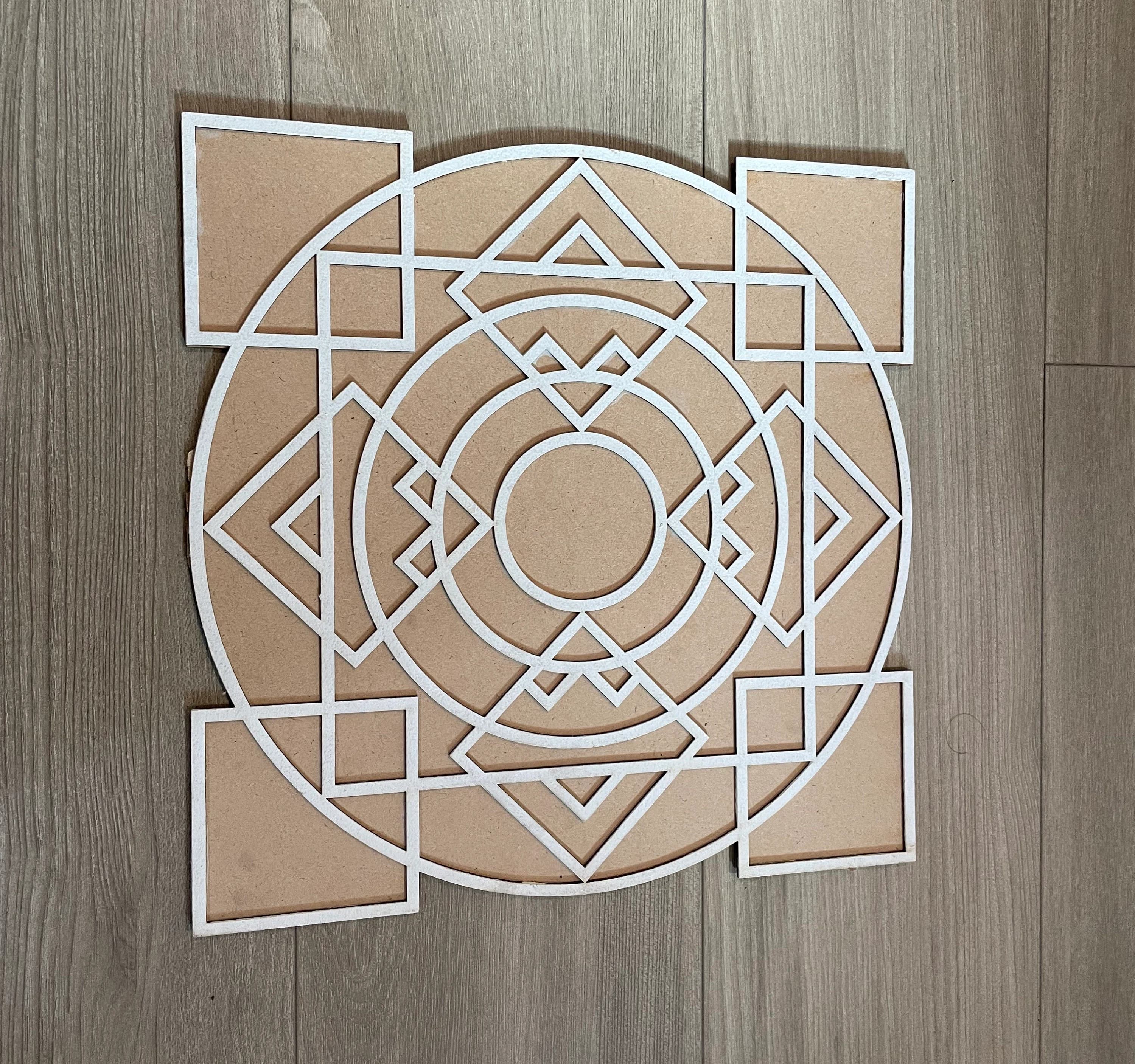 MDF Rangoli Base 11.5" – Geometric Home Decor, Entryway Accent — view 4