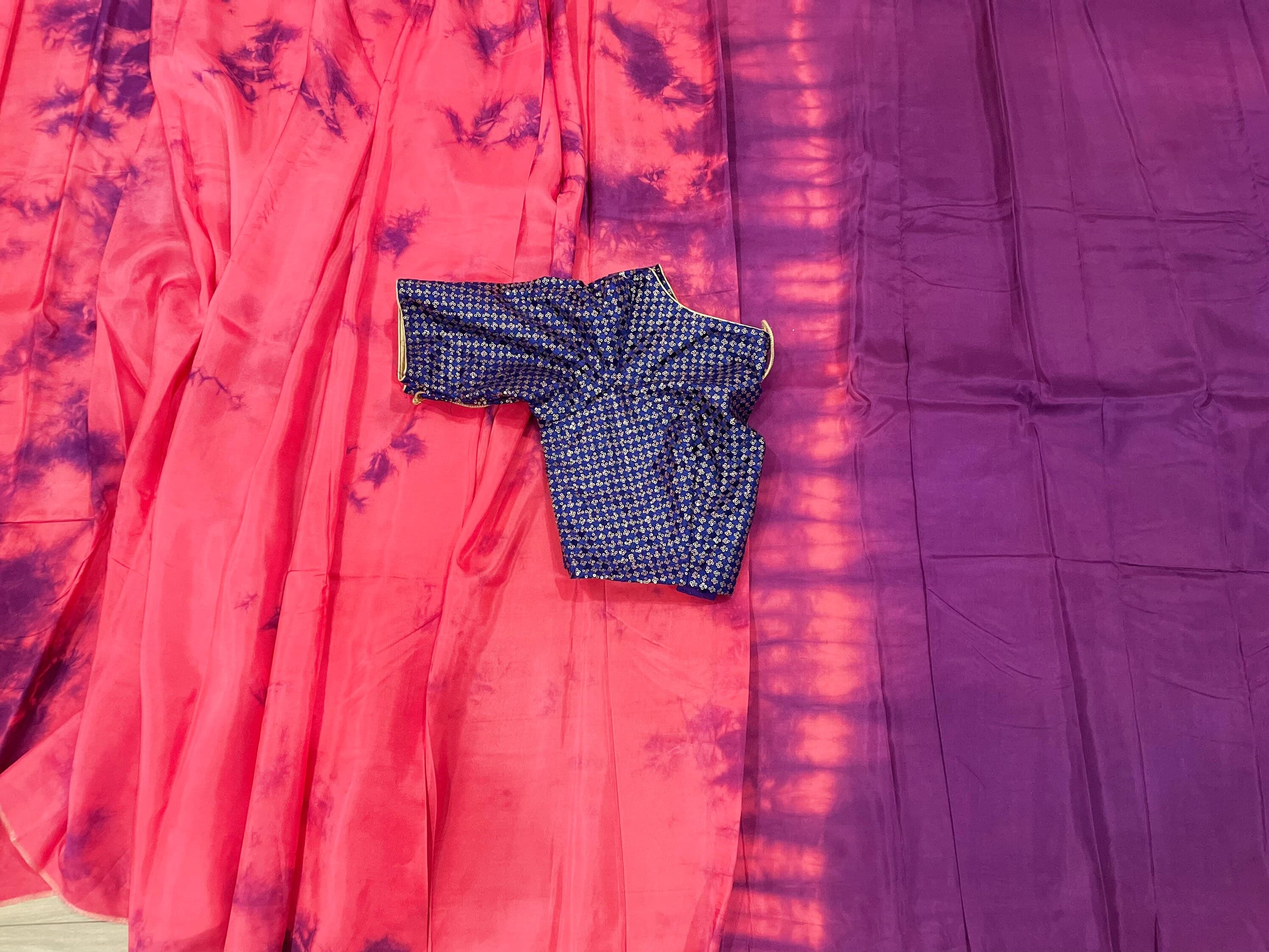 Uppada Crepe Shibori Saree With Stitched Sequin Blouse — view 5