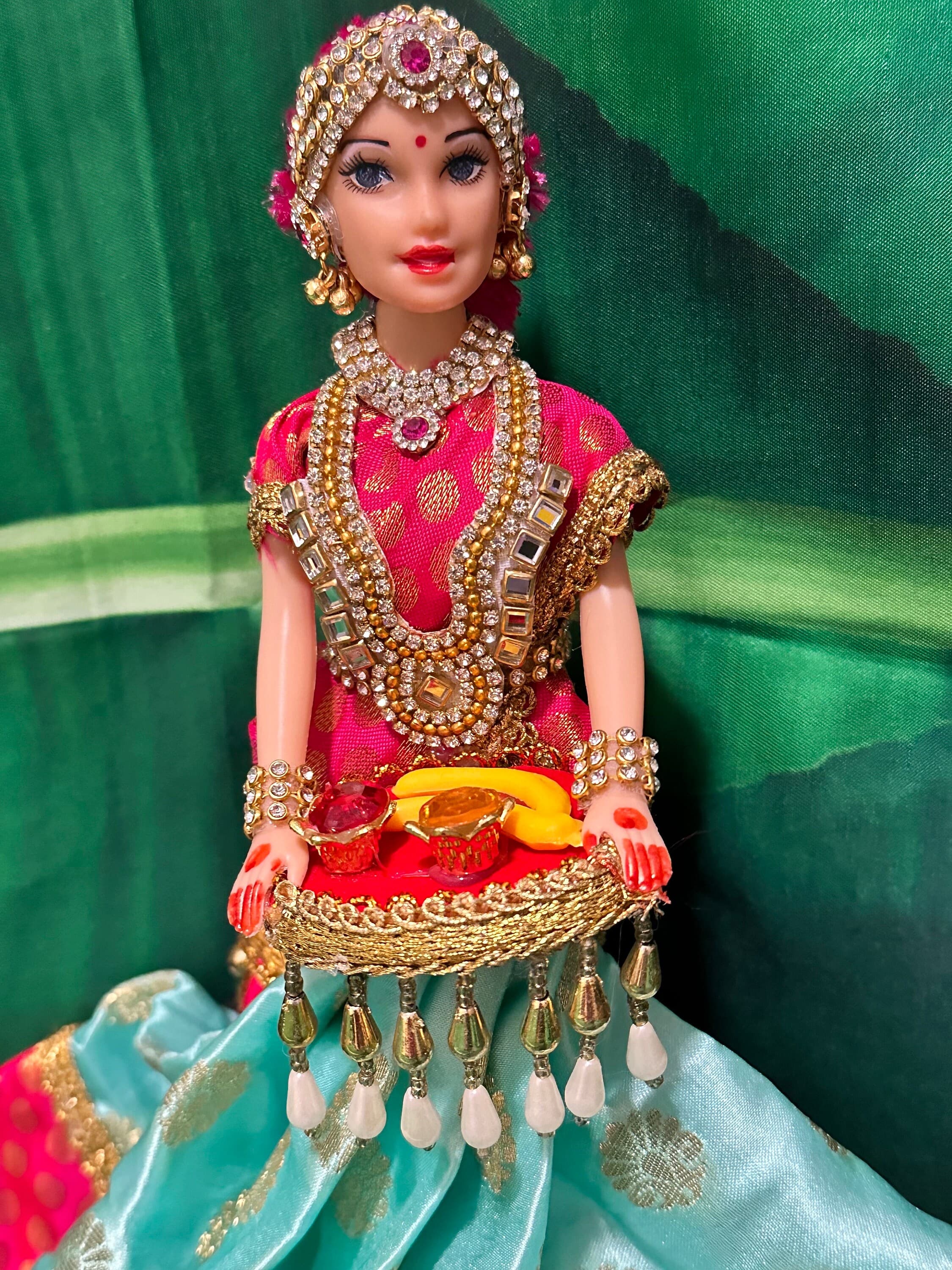 Half Saree Doll/ Half Saree Ceremony/ Wedding doll/ golu doll/ saree ceremony/ Dolls decor/ Home Decor/ — view 5